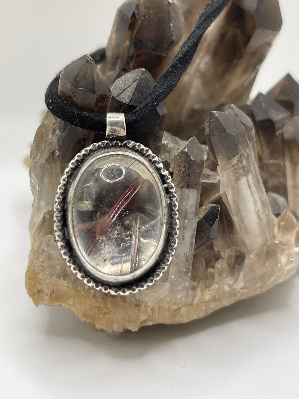 *Starman Waiting in the Night • Copper Rutilated Quartz Skull Pendant • Sterling Silver