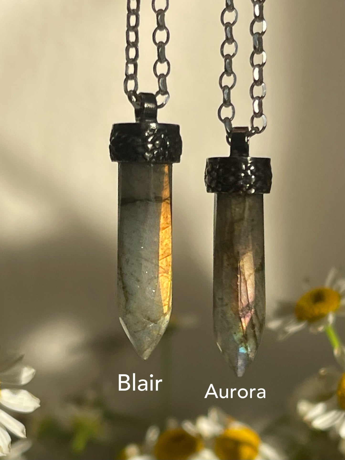 *Aurora & Blair • Labradorite Crystal Pendant Necklaces