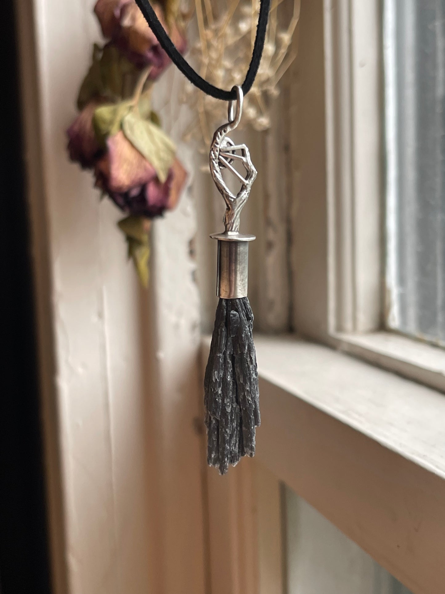 Wandering Witch Crystal Broom Pendant