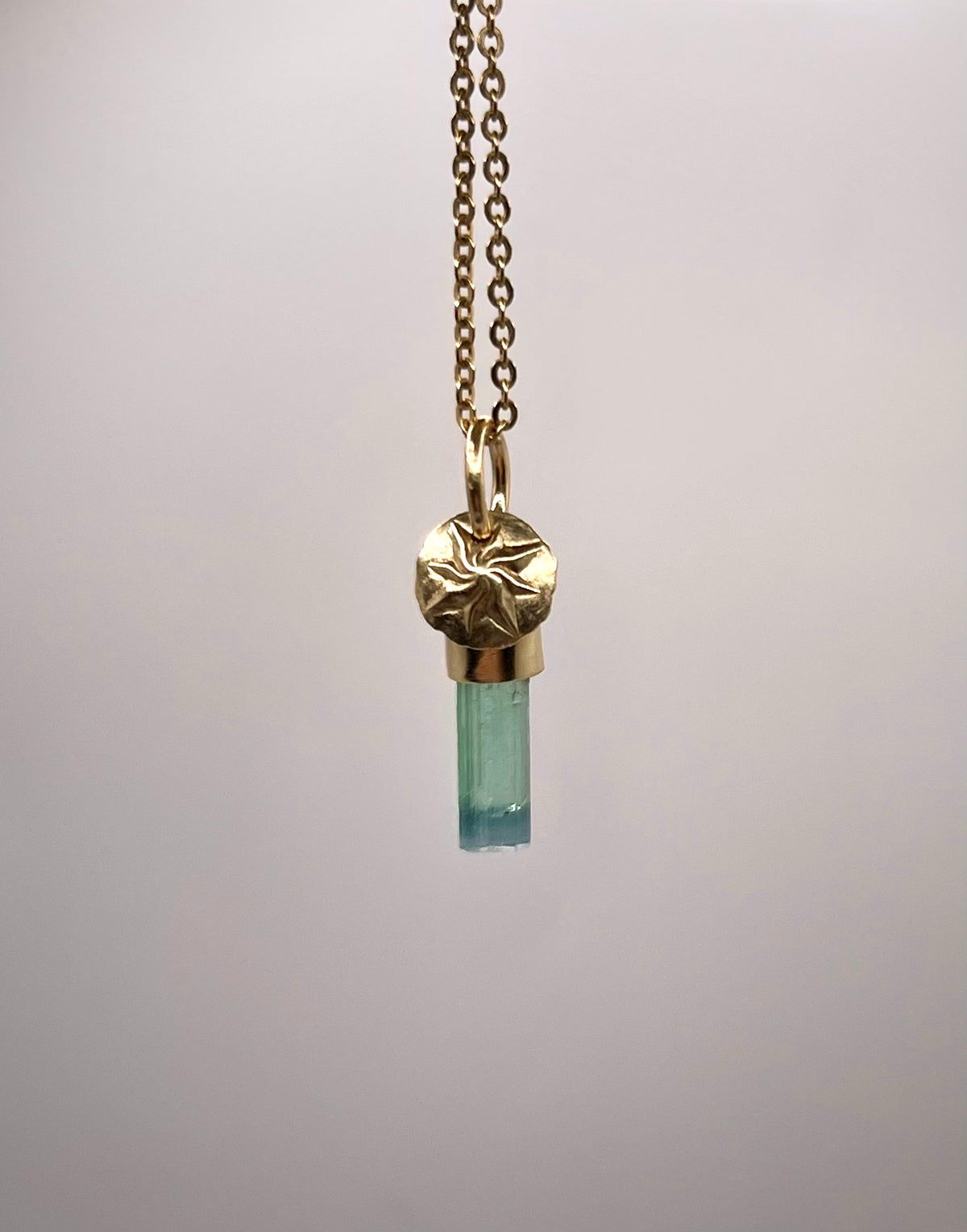 *Astoria & Thalassa • Solid 14K Gold Watermelon Tourmaline Crystal Pendants