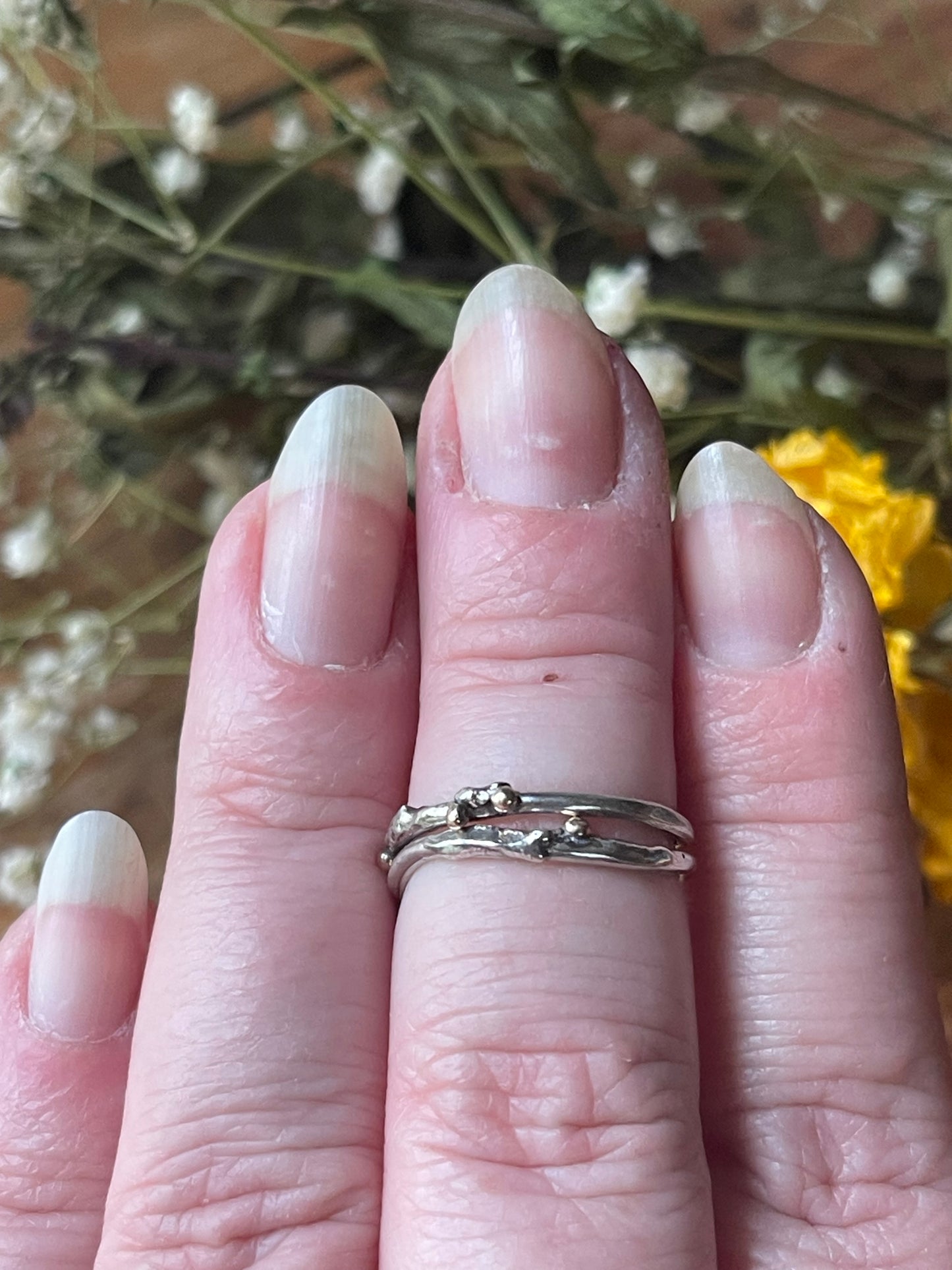 *MTO Selvage Shore Reticulated Silver Stacker Ring Band