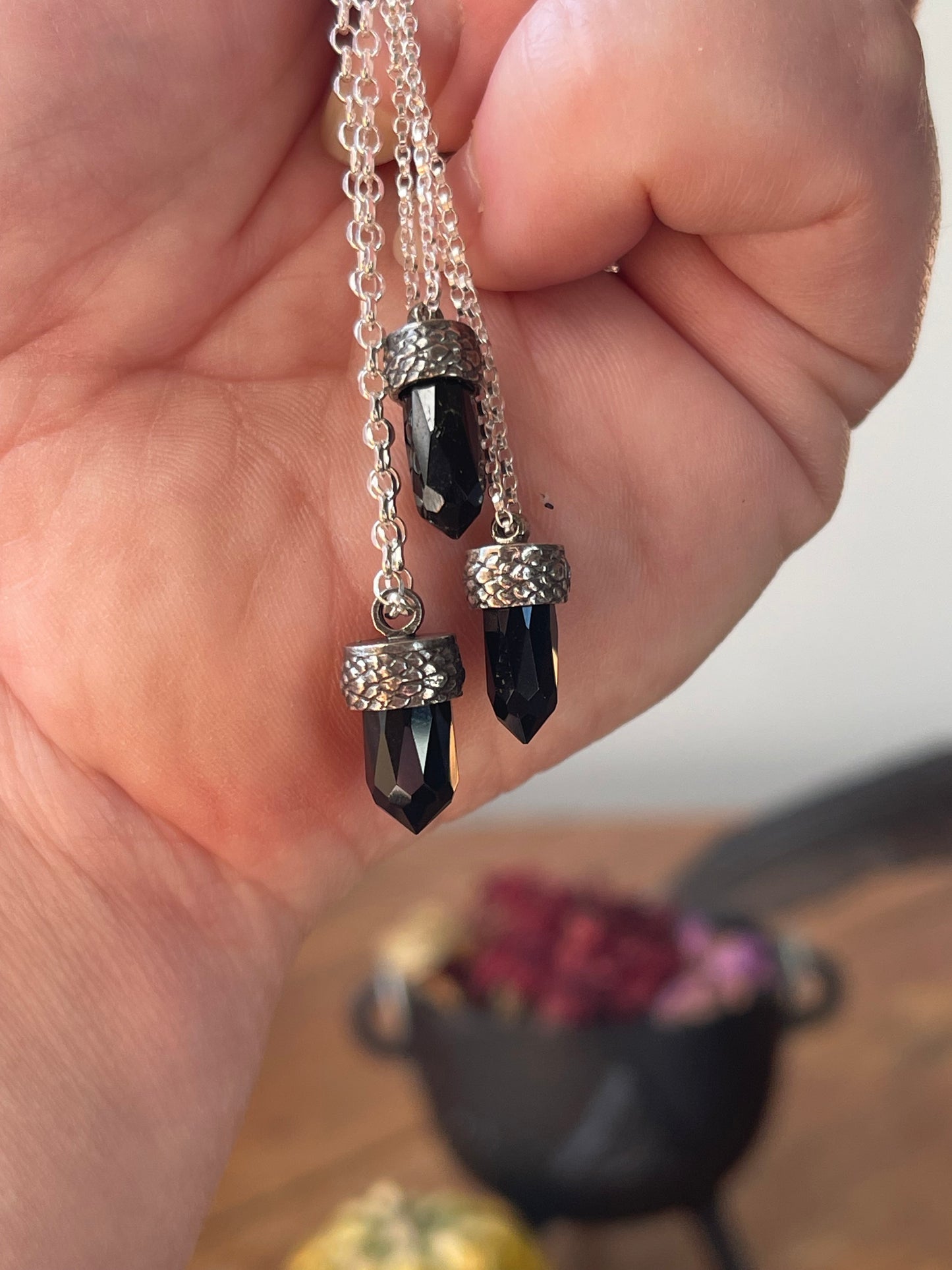 *Sparkling Black Onyx Crystal Charms