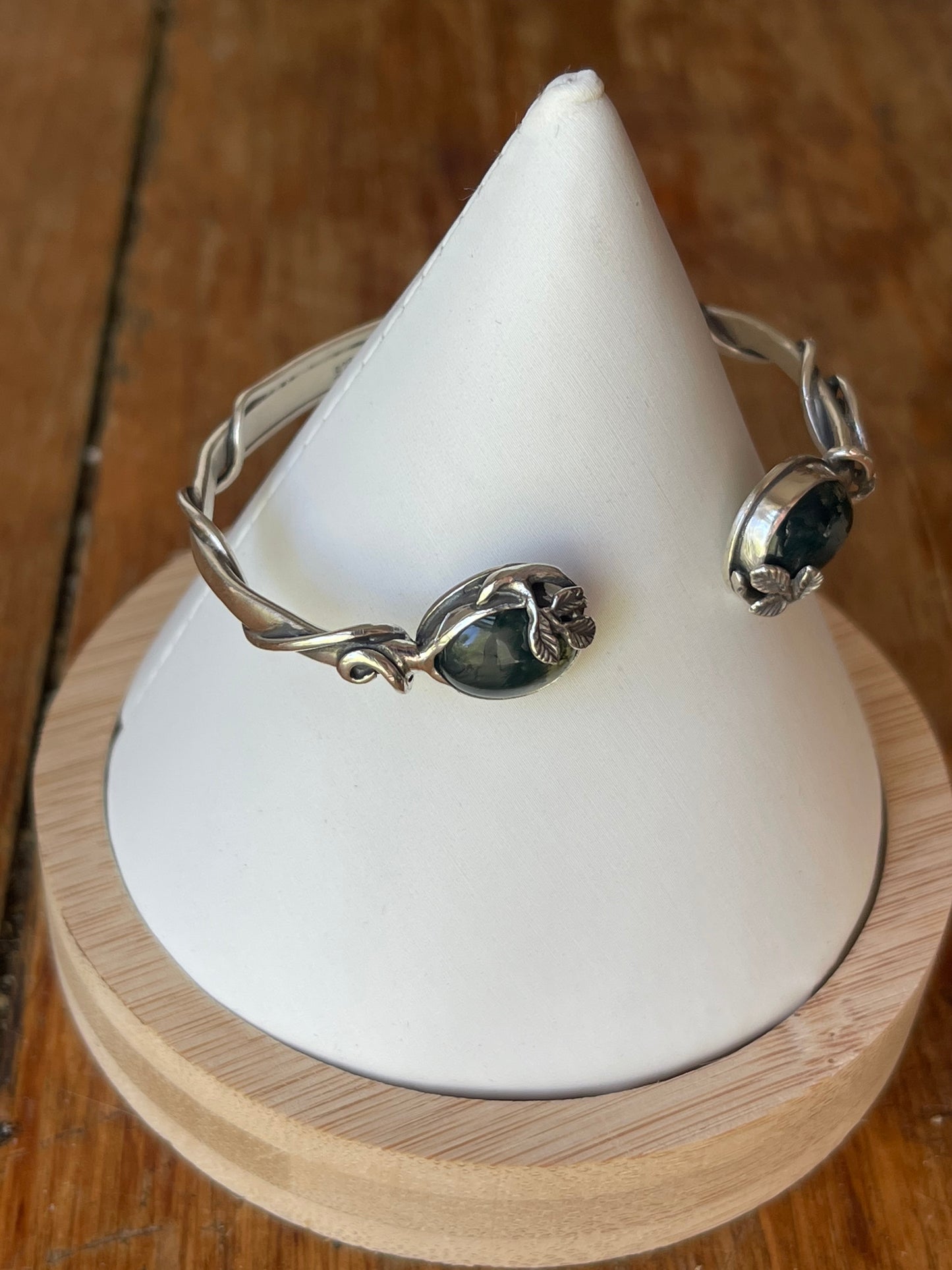 *Forest Floor Moss Agate Cuff Bracelet • Sterling Silver