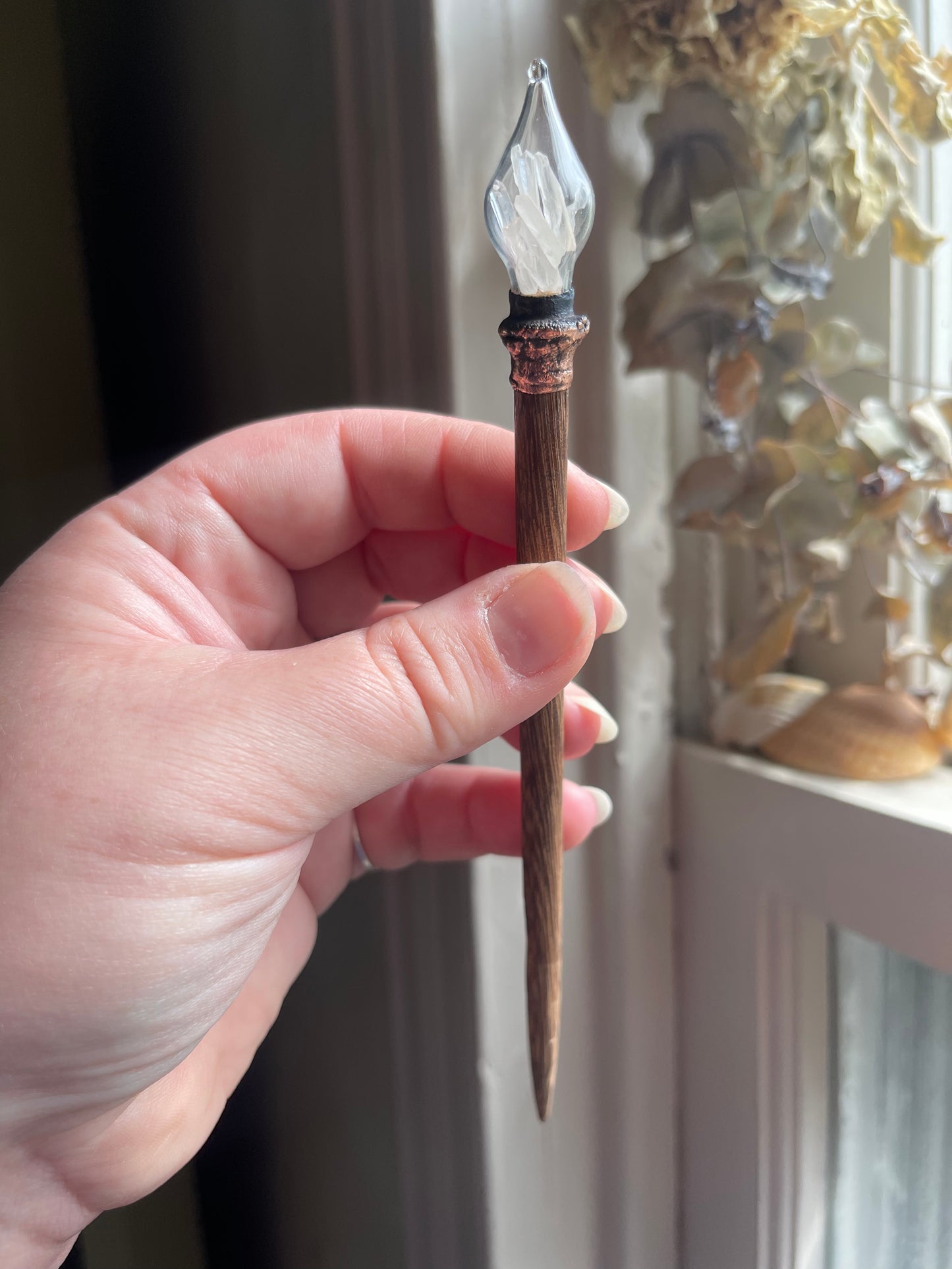 Electroformed Glass Globe Crystal Hair Stick MTO