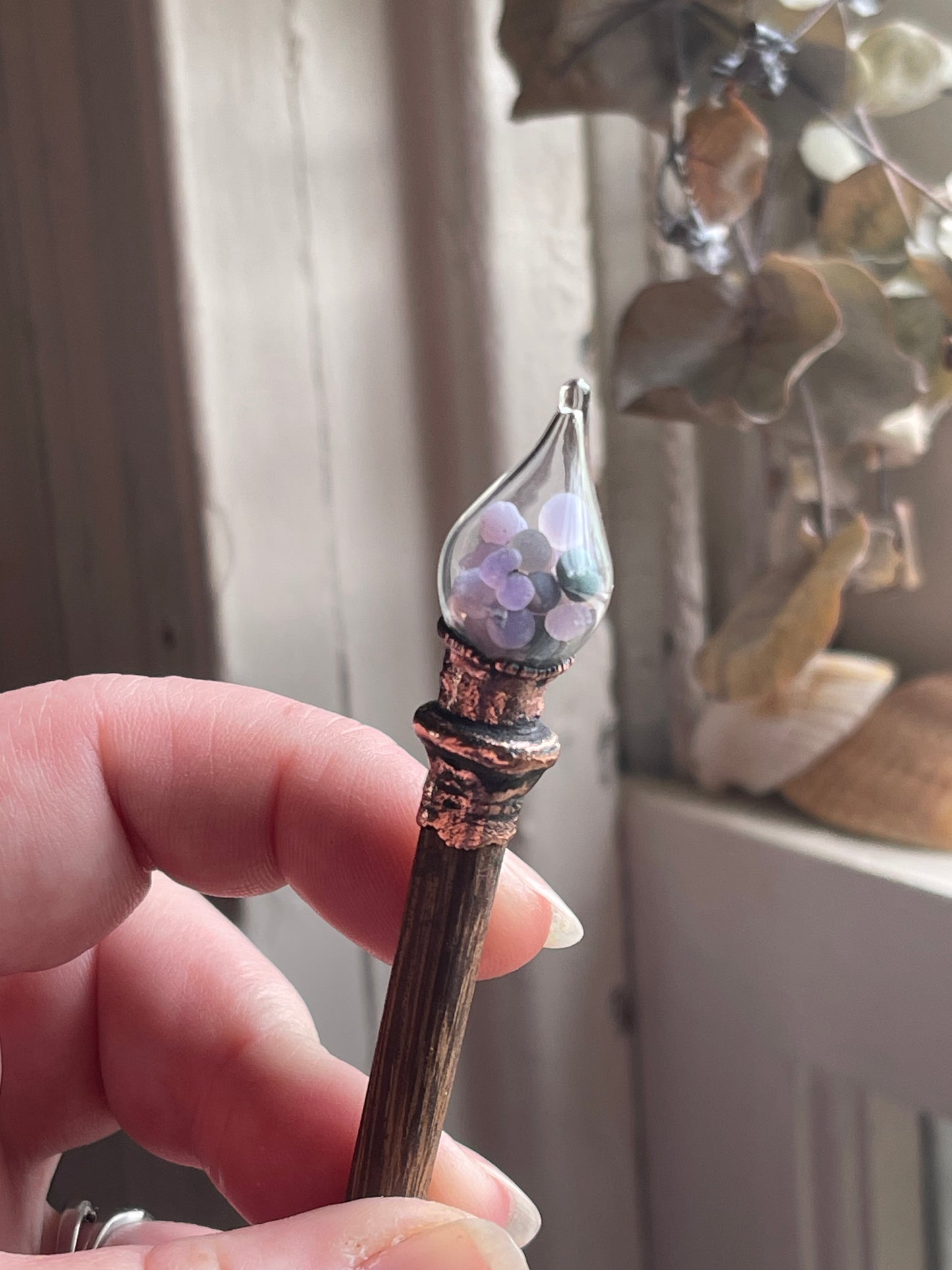 Electroformed Glass Globe Crystal Hair Stick MTO