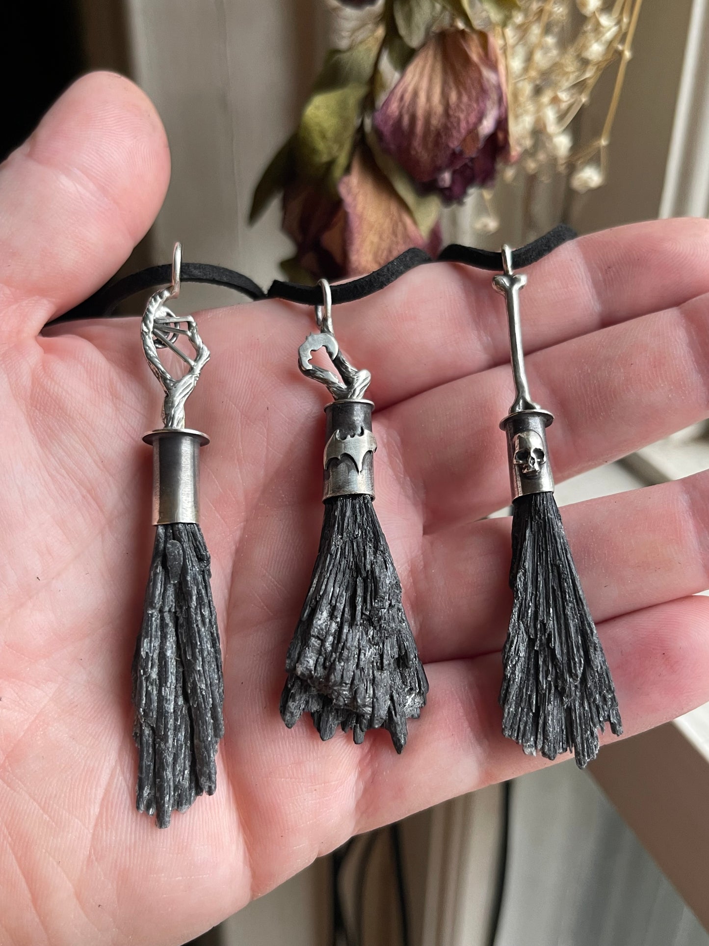 Wandering Witch Crystal Broom Pendant