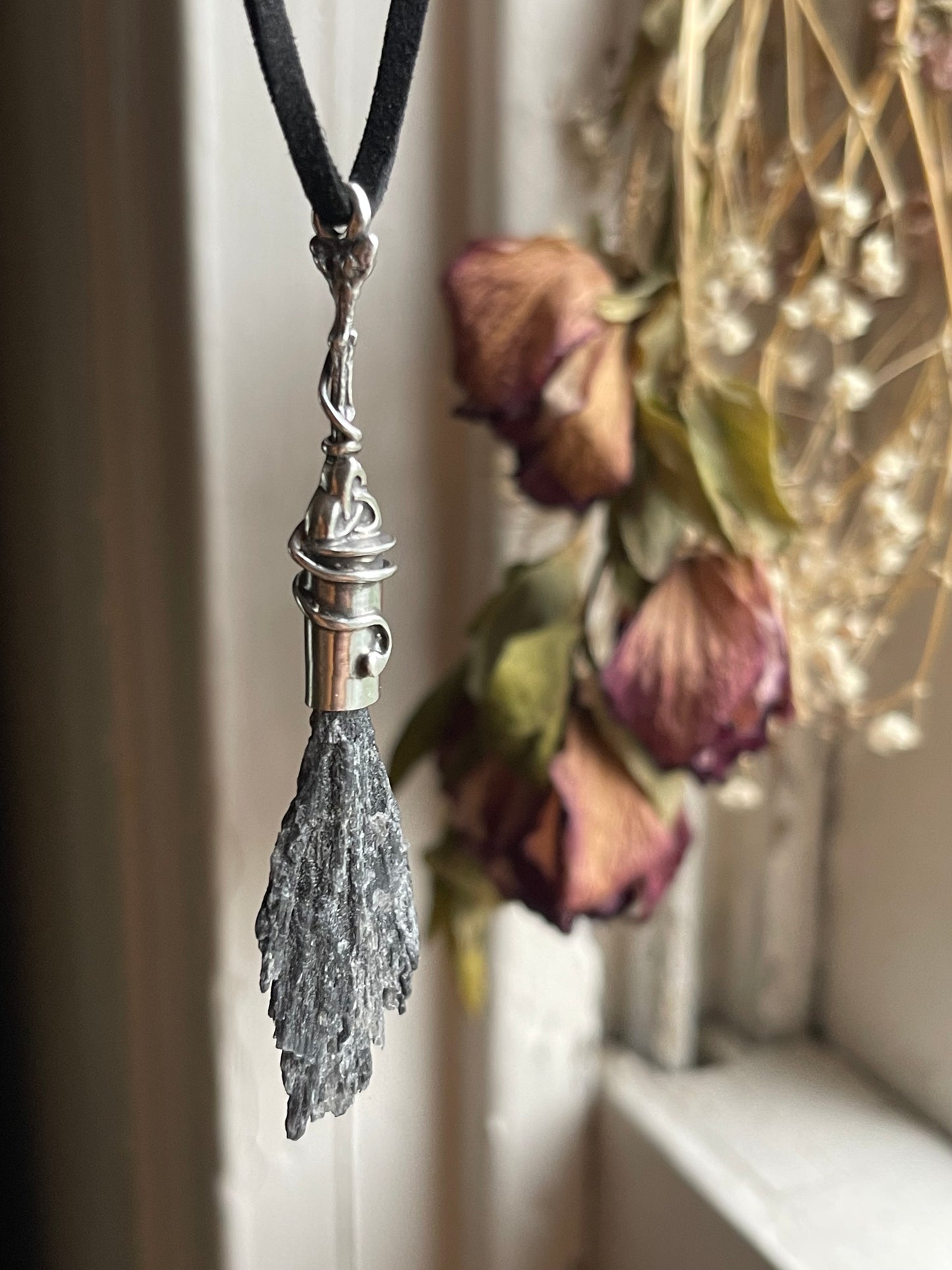 *Celtic Witch Crystal Broom Pendant