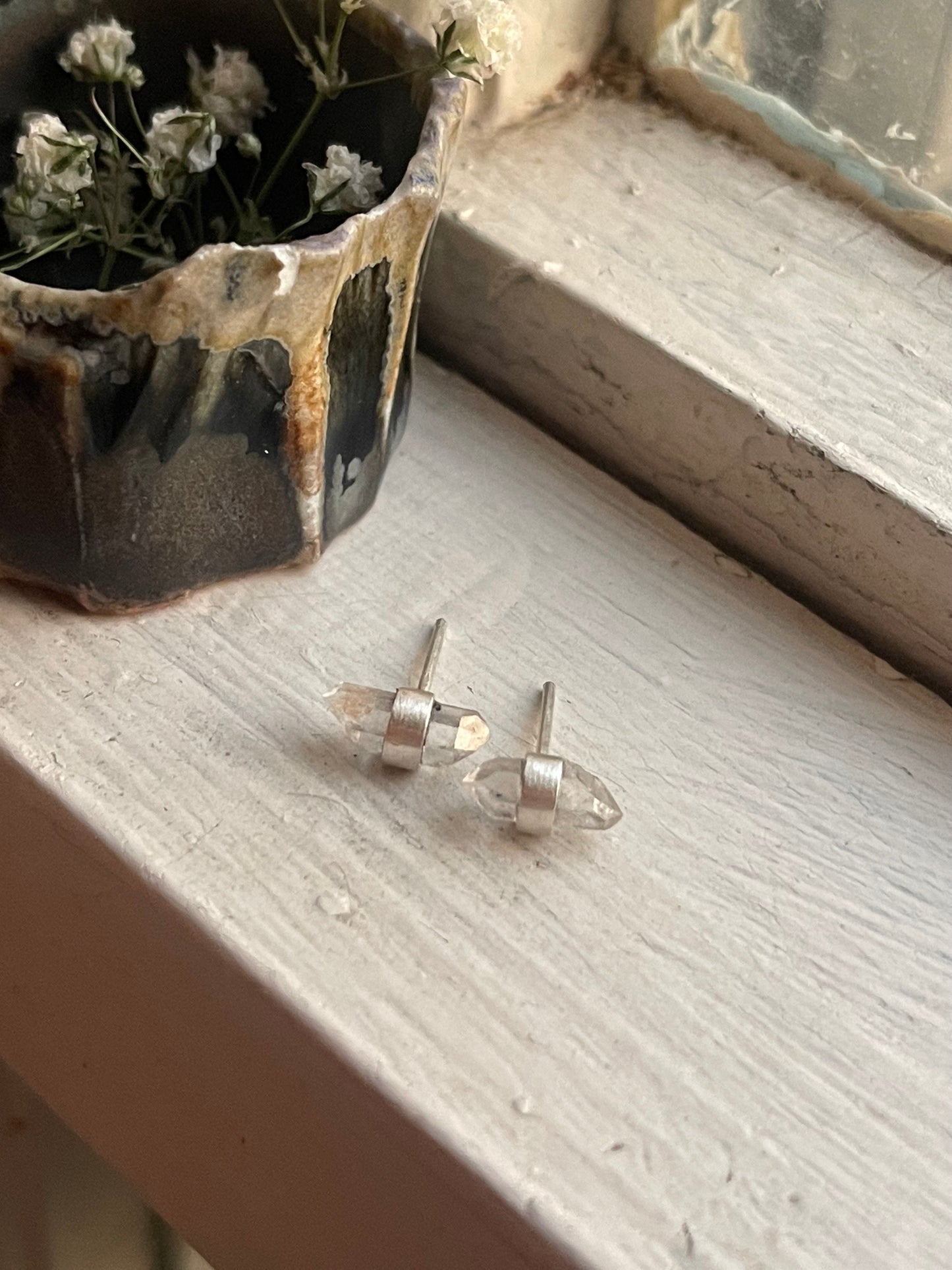 *Herkimer Diamond Stud Earrings