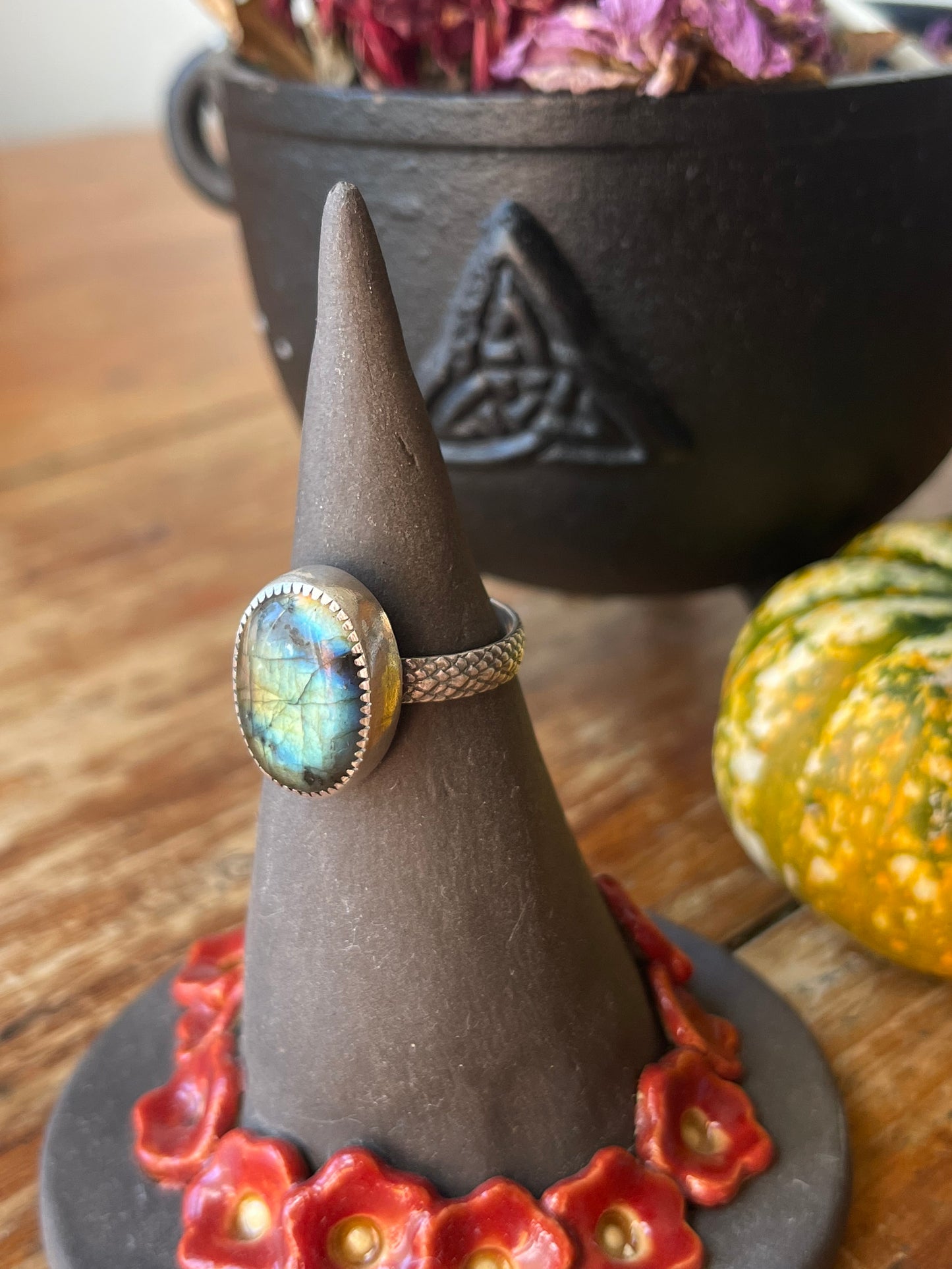 *Autumn Skies Labradorite Ring Size 10.5