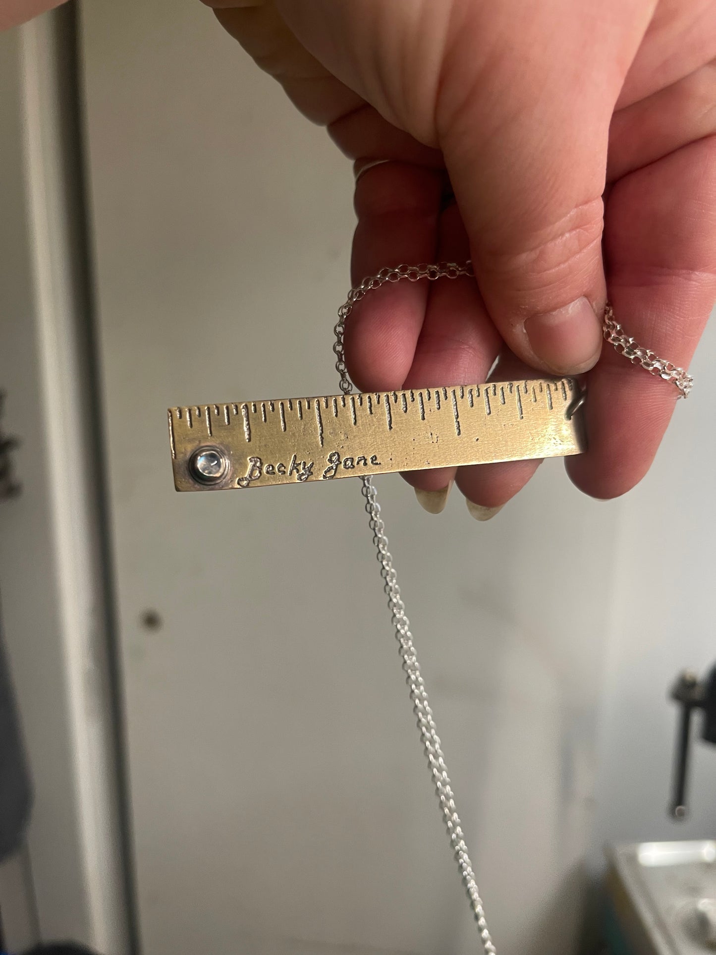 Custom Brass Ruler Pendant