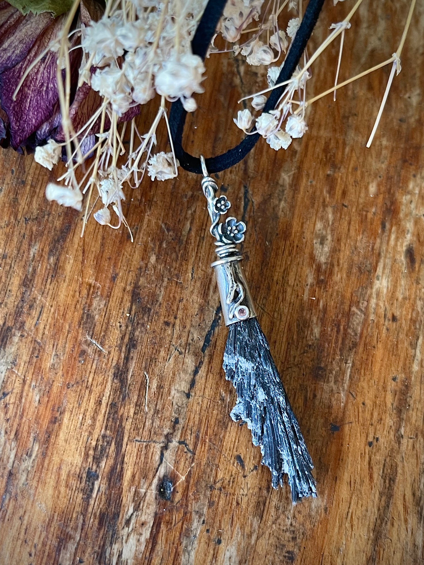 *Little Flower Witch Crystal Broom Pendant