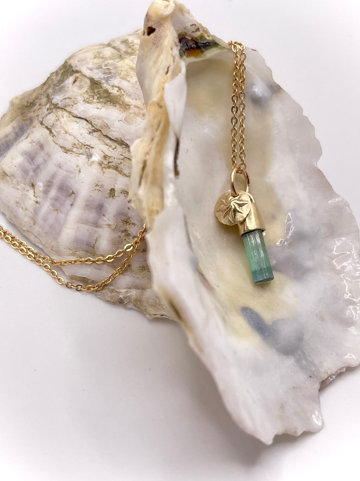 *Astoria & Thalassa • Solid 14K Gold Watermelon Tourmaline Crystal Pendants