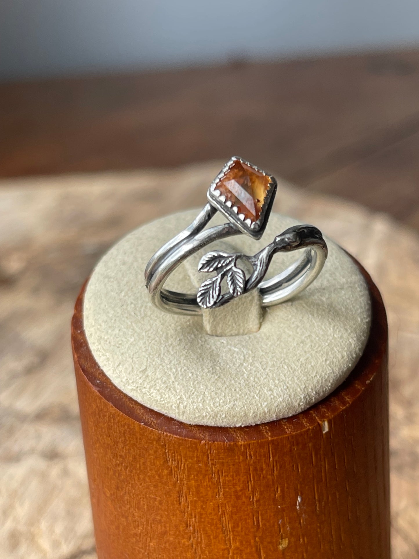 Emberline Adjustable Ring • Hessonite Garnet