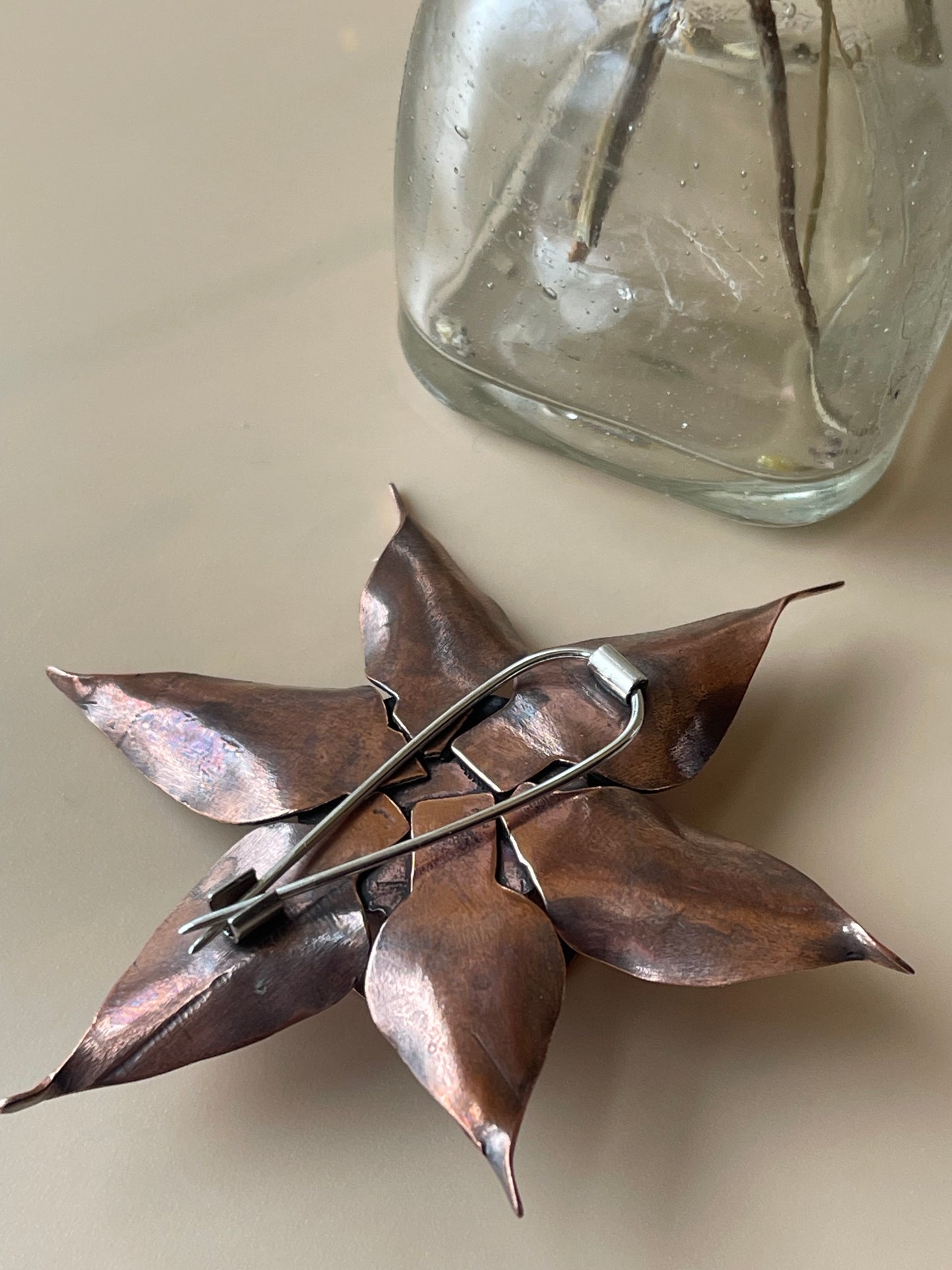 *To Spirl or not to Spiral • Sculptural Copper Flower Brooch/Pendant combo