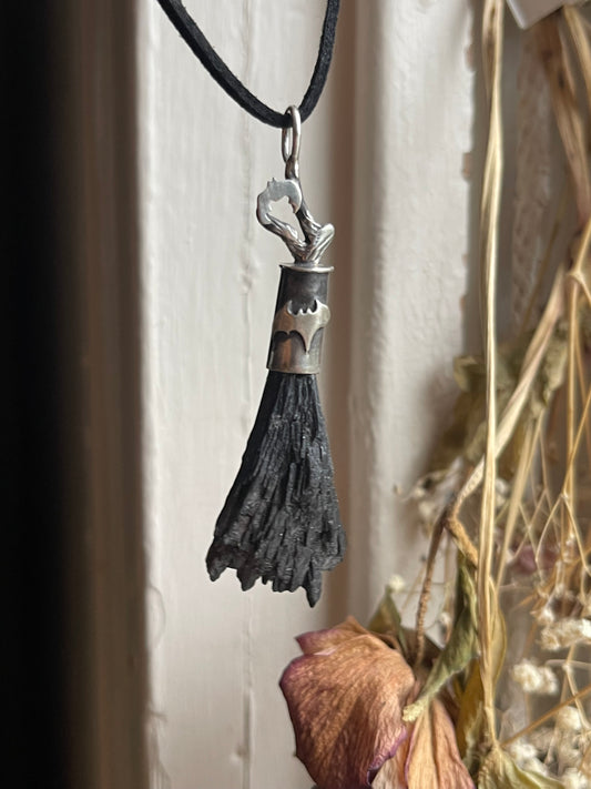 *Creature of the Night Witch Crystal Broom Pendant