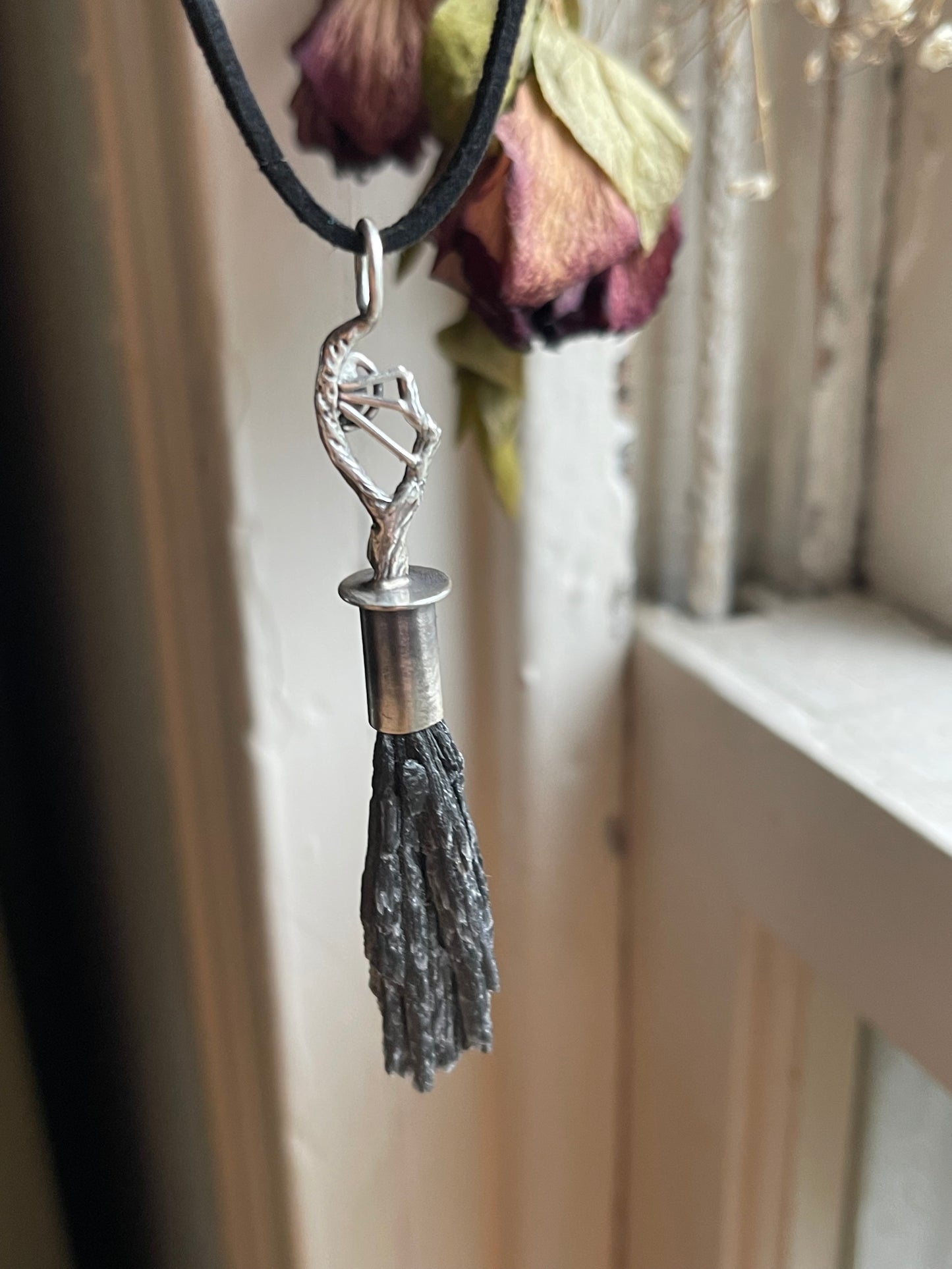 Wandering Witch Crystal Broom Pendant