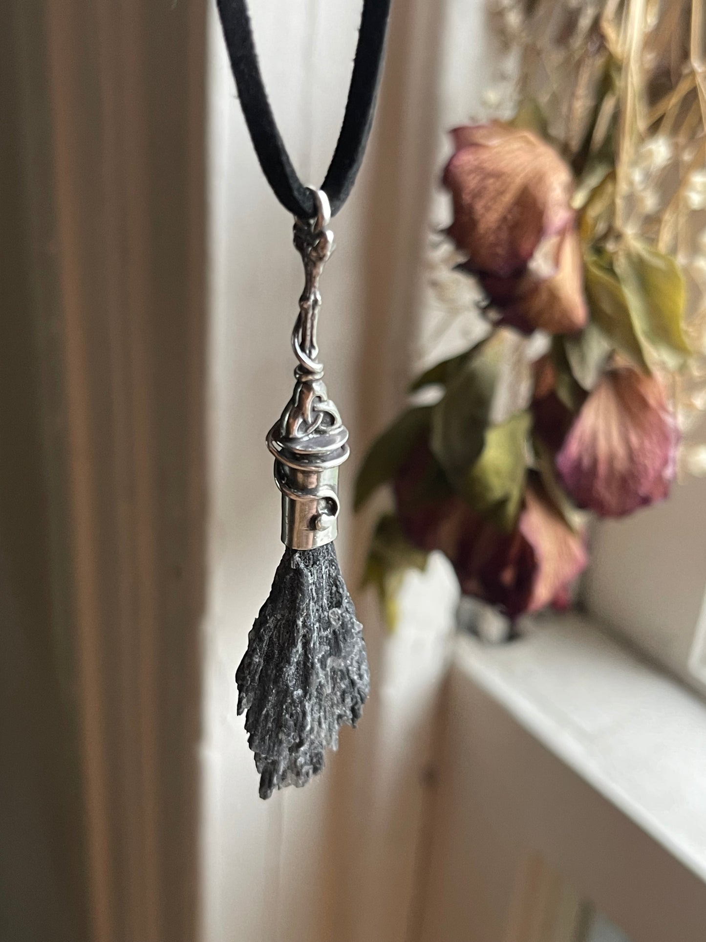 *Celtic Witch Crystal Broom Pendant