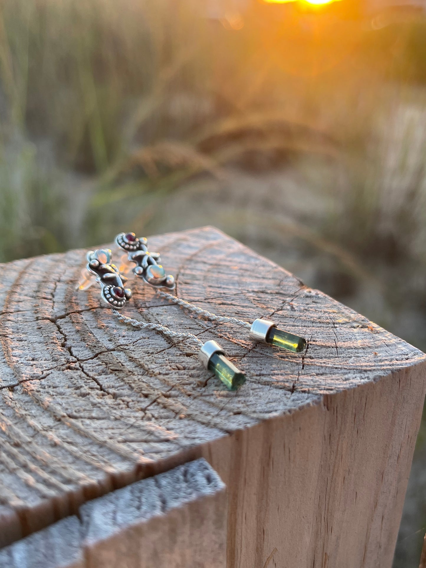 Drifting Through Tides • Starfish Multi-stone Crystal Stud Drop Dangle Earrings