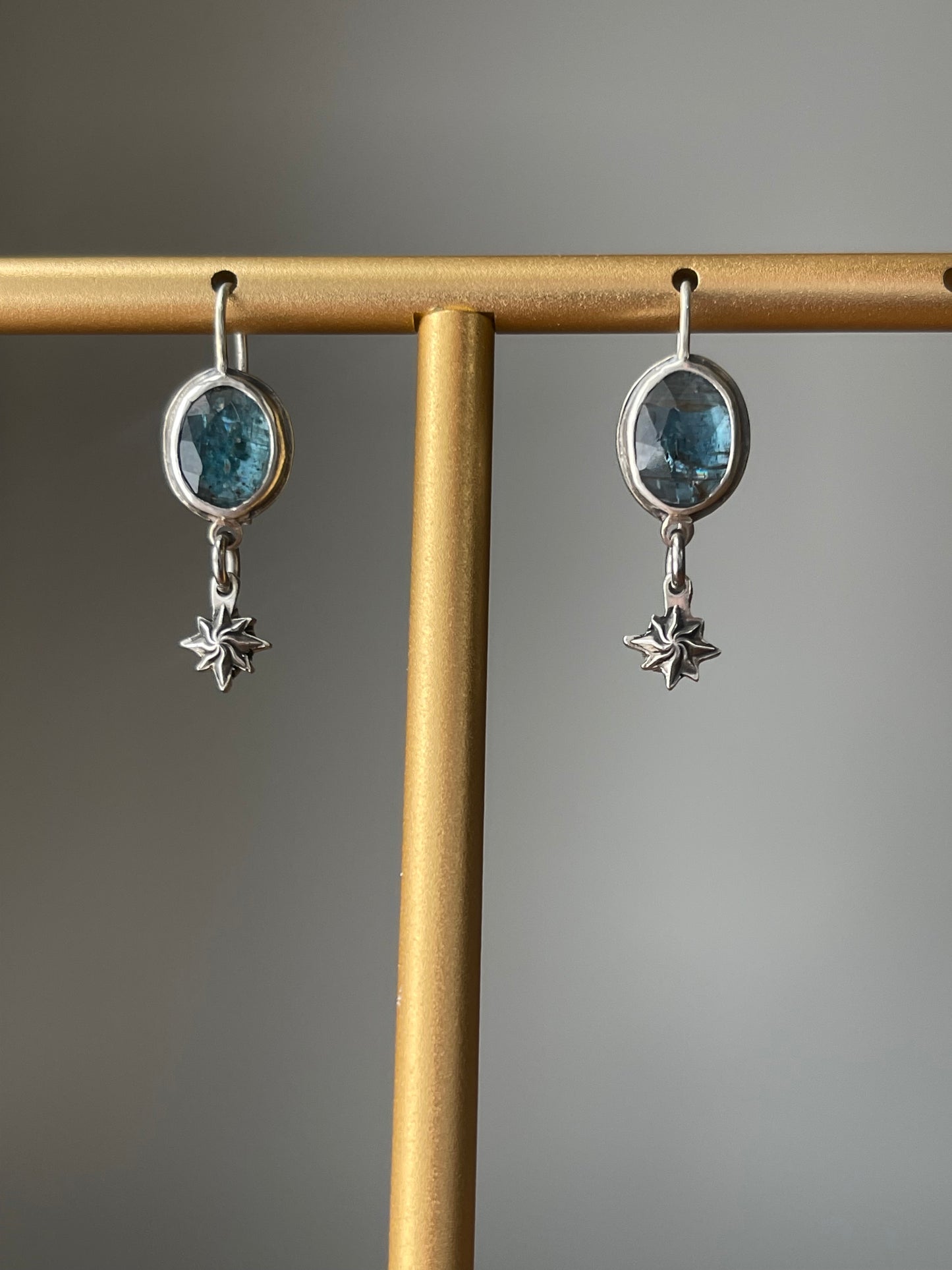 *Ocean of Starlight • Teal Kyanite Celestial Drop Dangle Earrings