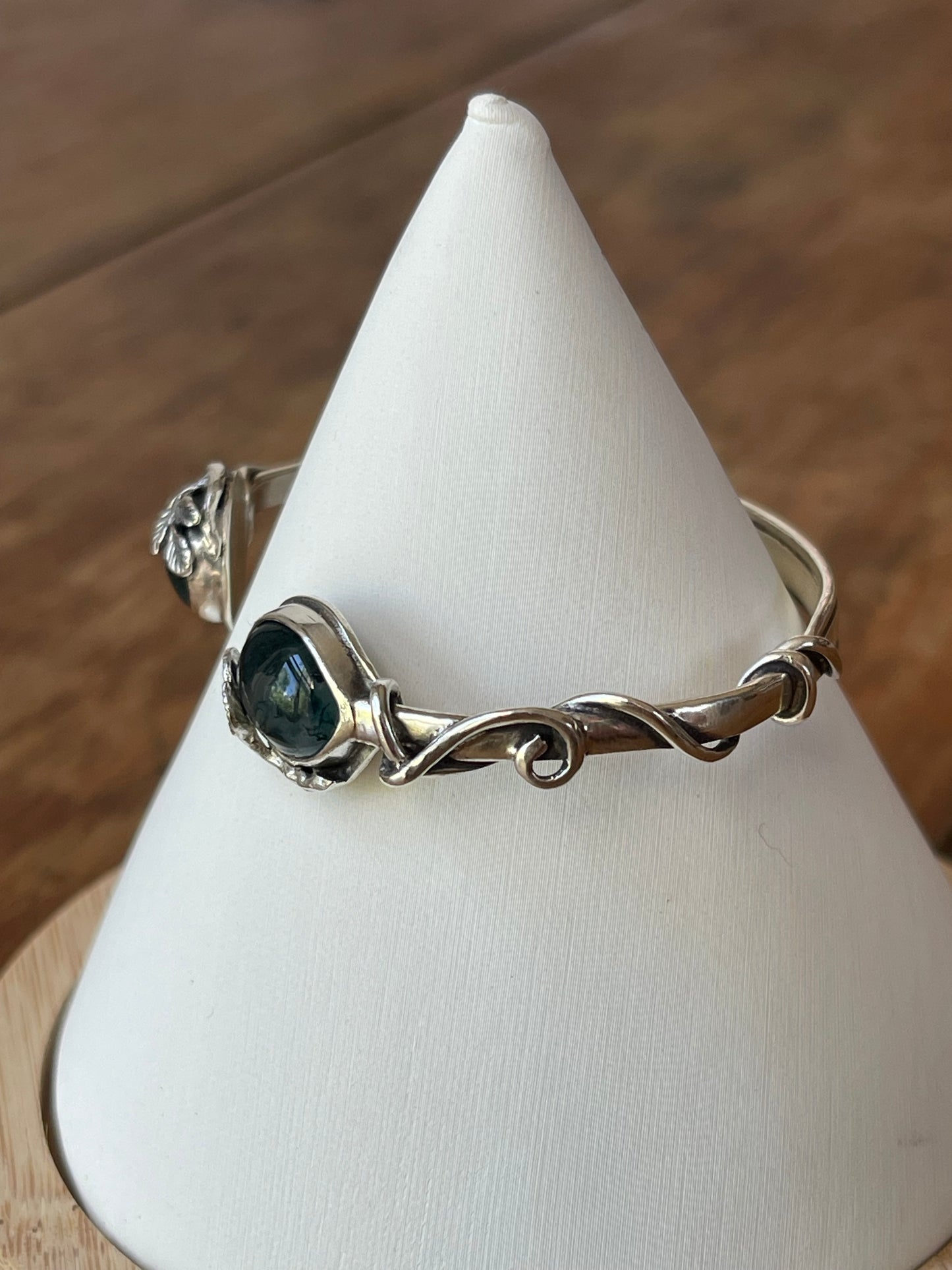 *Forest Floor Moss Agate Cuff Bracelet • Sterling Silver