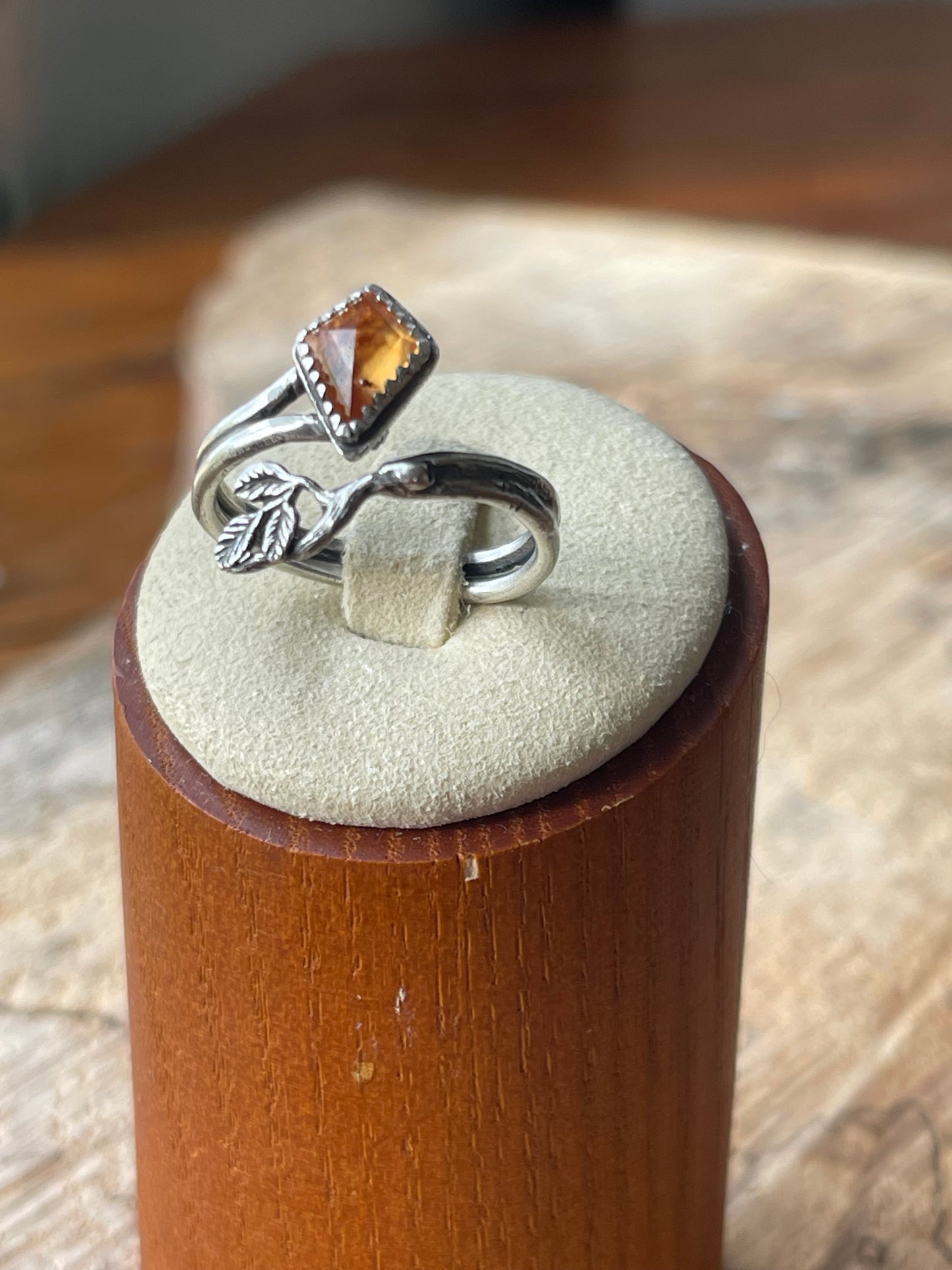 Emberline Adjustable Ring • Hessonite Garnet