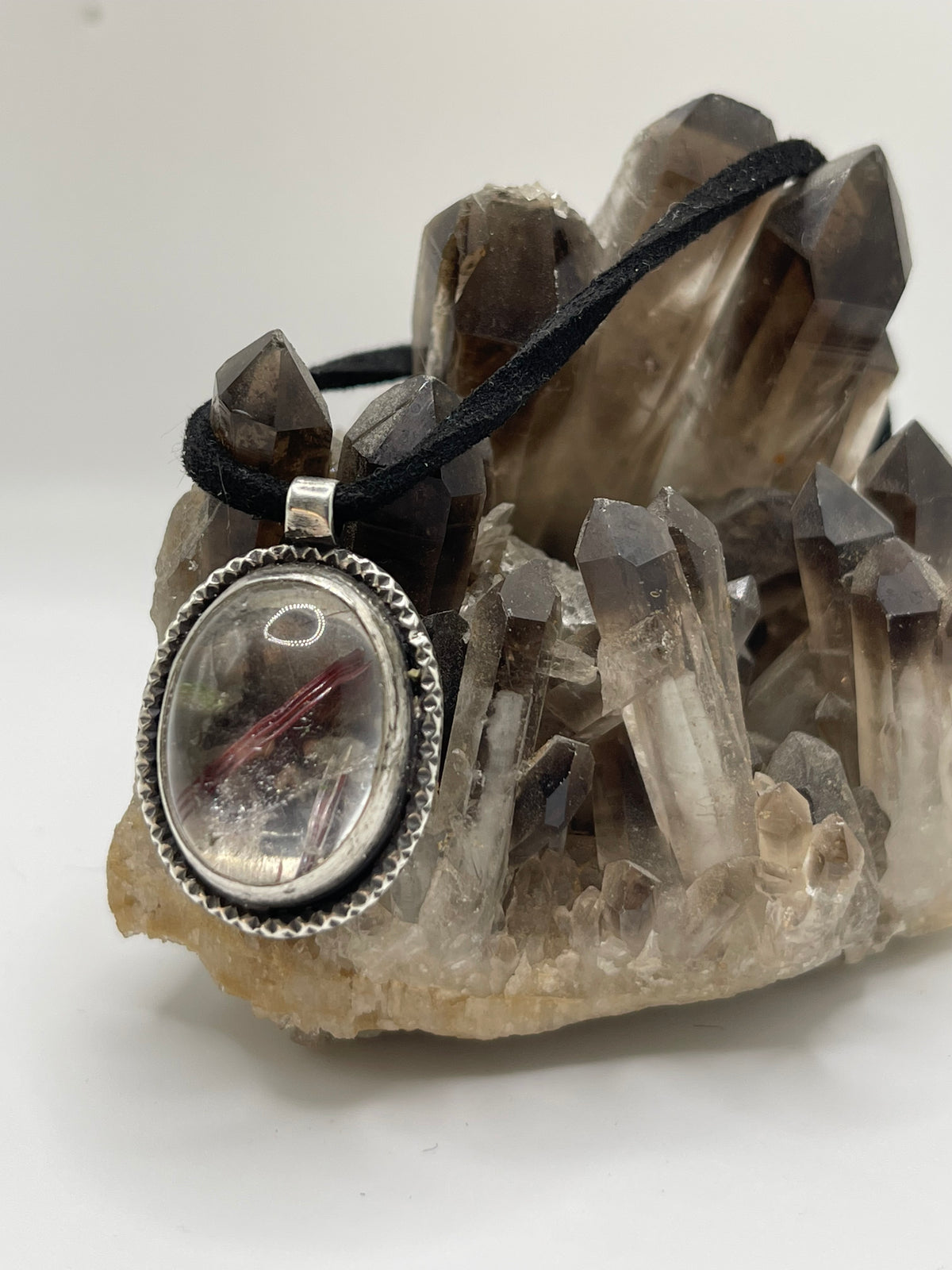 *Starman Waiting in the Night • Copper Rutilated Quartz Skull Pendant • Sterling Silver