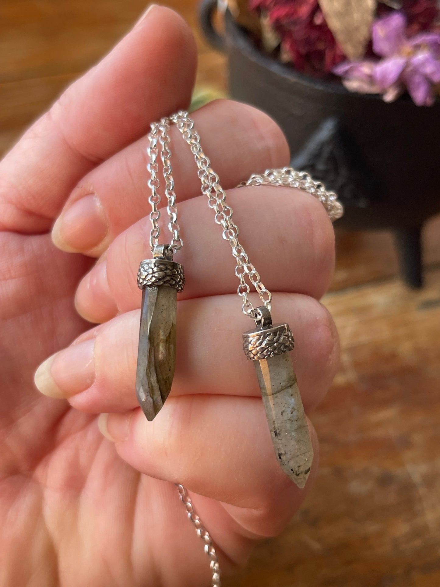 *Aurora & Blair • Labradorite Crystal Pendant Necklaces