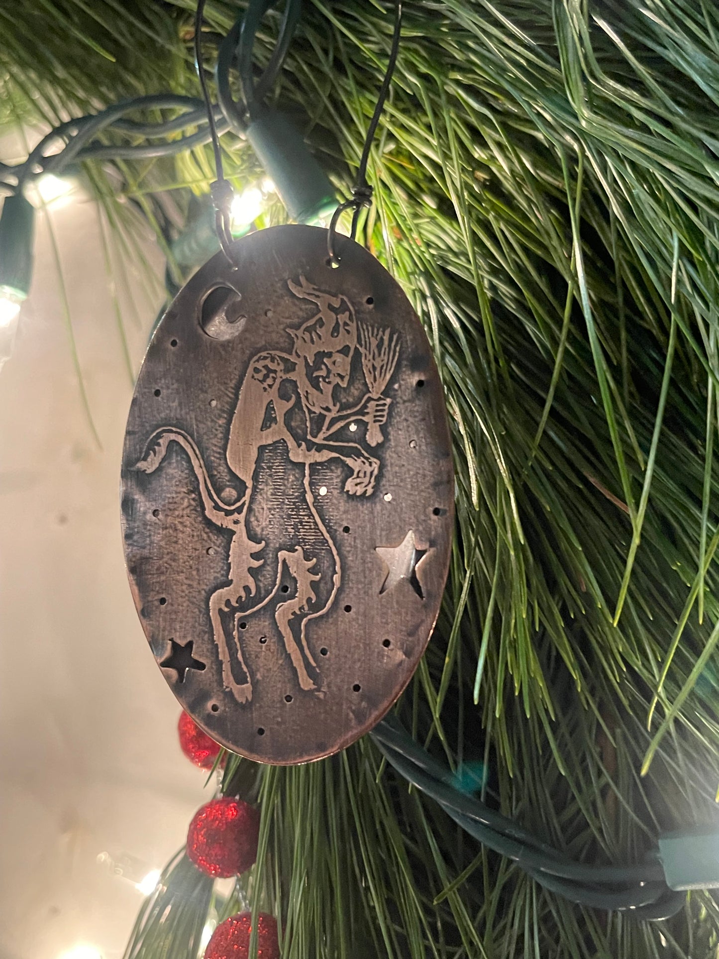 *Creepin’ Krampus • Hollowform Etched Copper Ornament