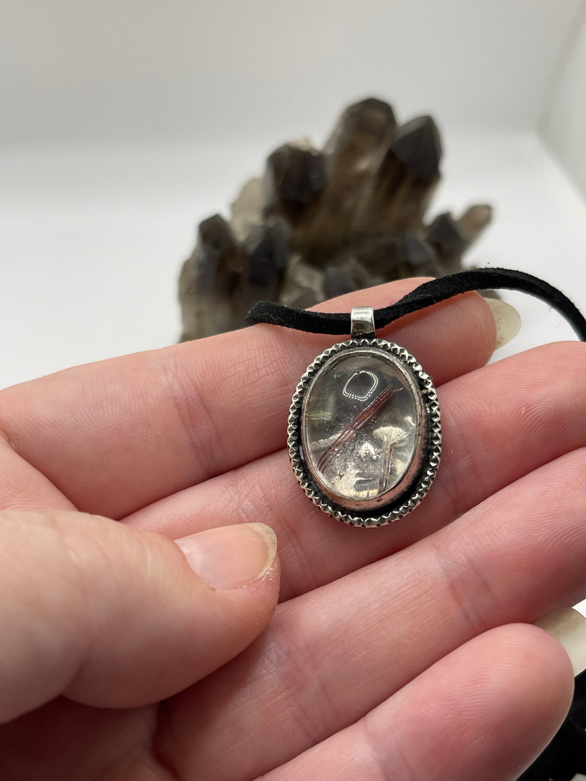 *Starman Waiting in the Night • Copper Rutilated Quartz Skull Pendant • Sterling Silver