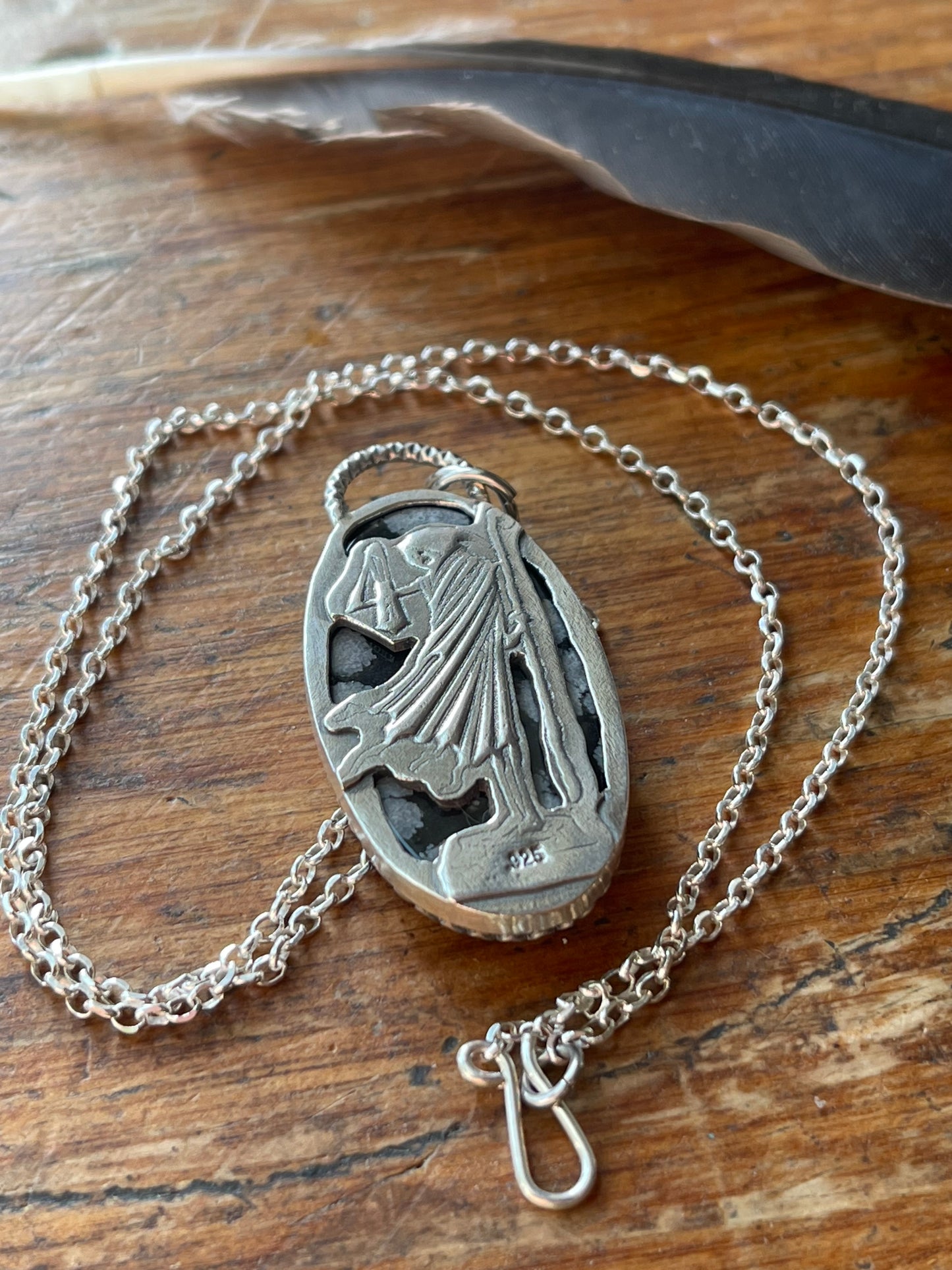 *The Hermit • Snowflake Obsidian Duel Pendant Necklace