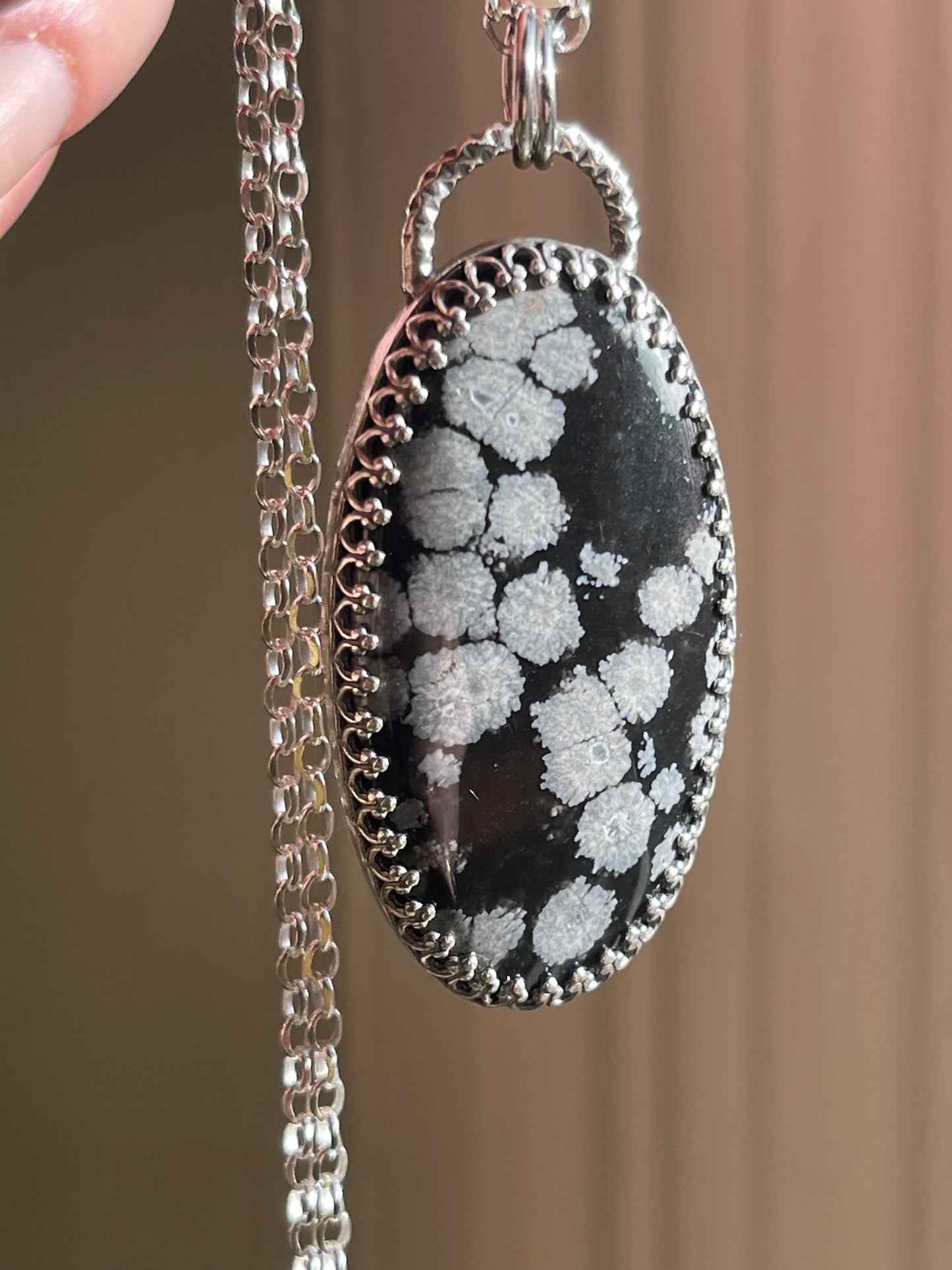 *The Hermit • Snowflake Obsidian Duel Pendant Necklace