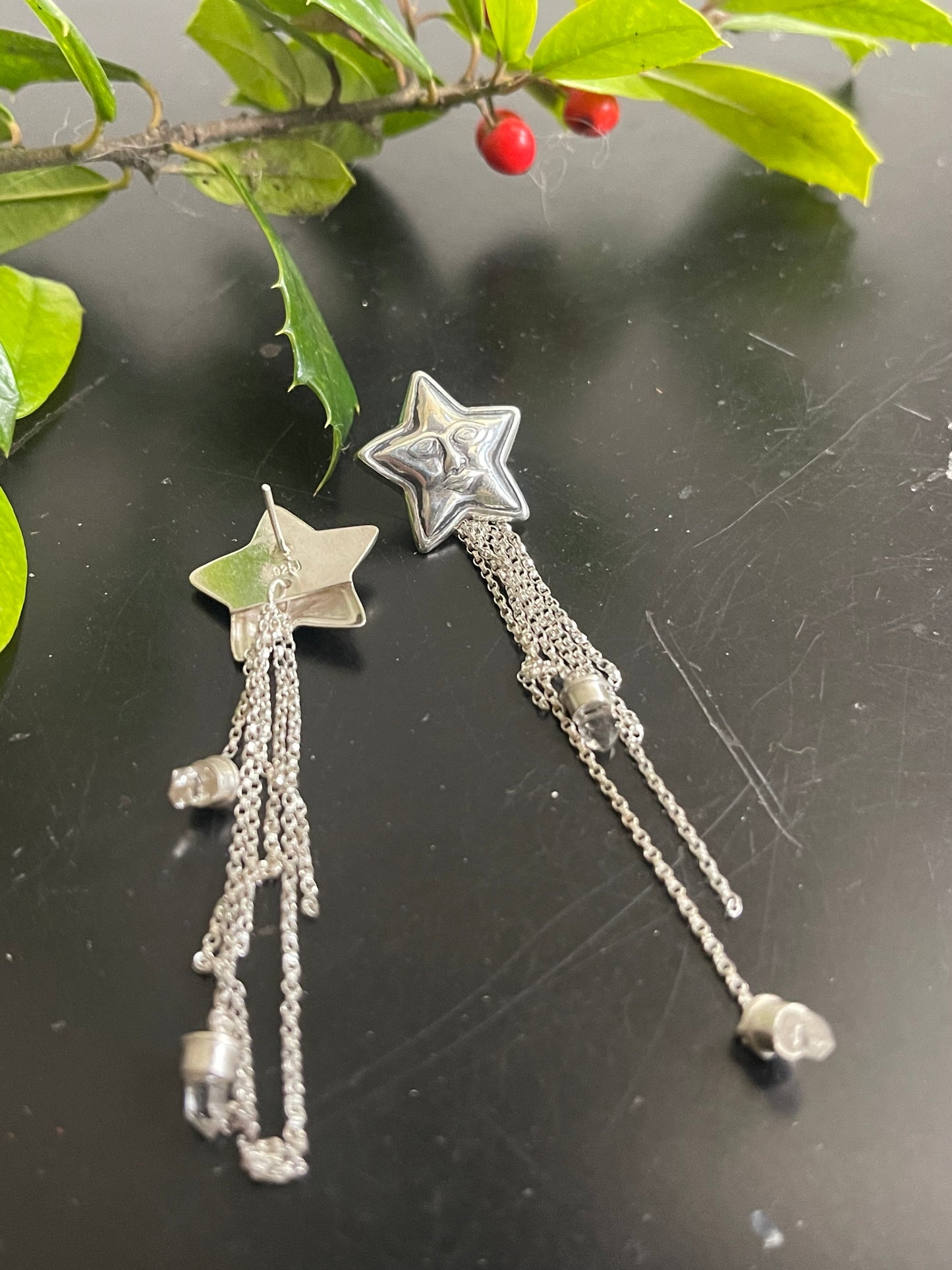 *Dreams Beneath Starlight Stud Dangle Crystal Fringe Earrings