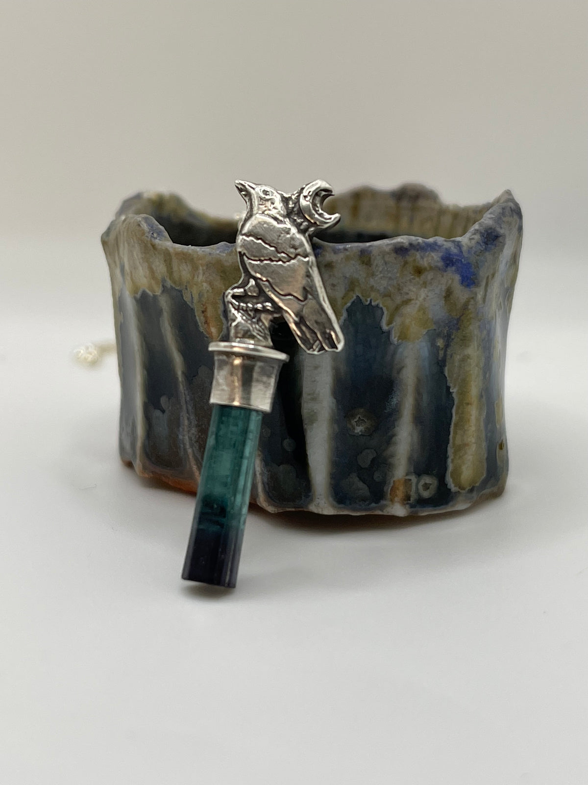 *Dark Raven • Bicolor Tourmaline Crystal Necklace • Sterling Silver