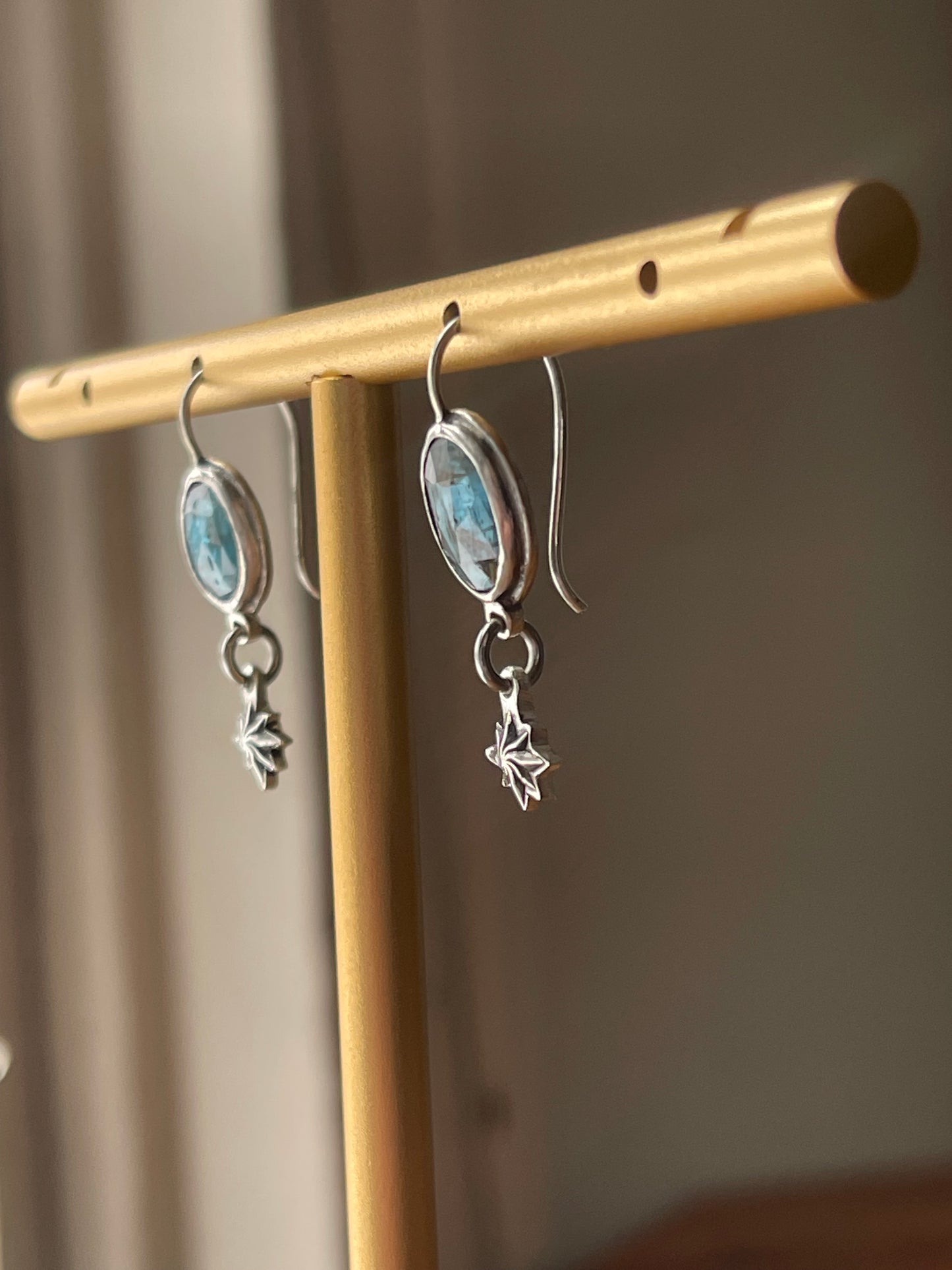 *Ocean of Starlight • Teal Kyanite Celestial Drop Dangle Earrings