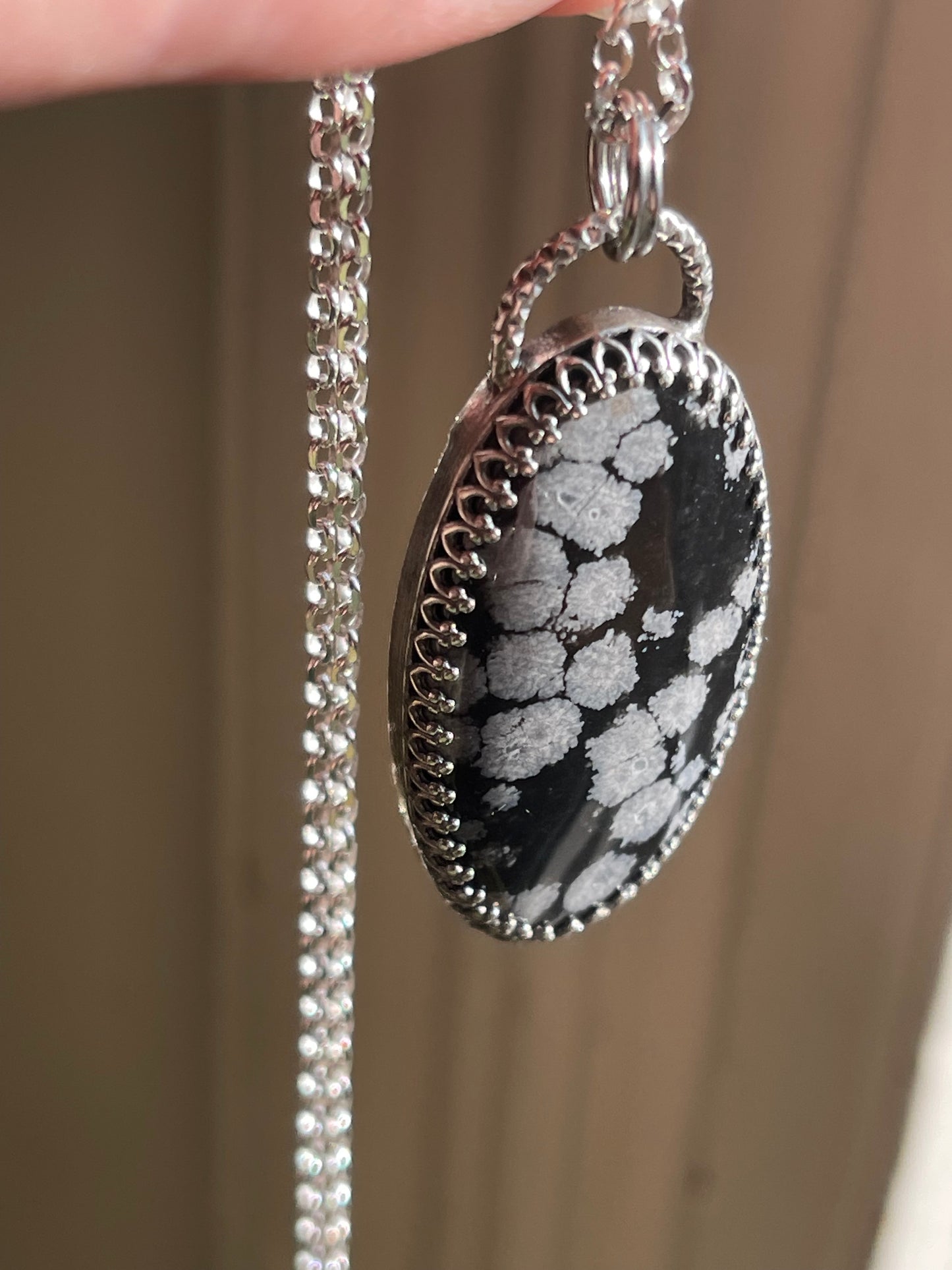 *The Hermit • Snowflake Obsidian Duel Pendant Necklace