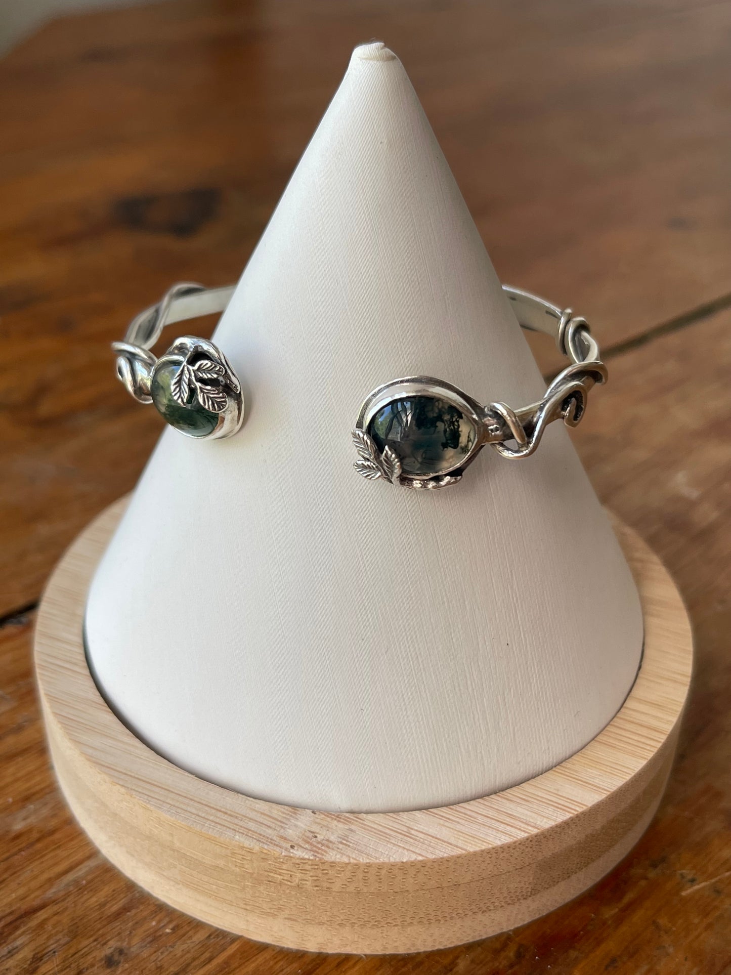 *Forest Floor Moss Agate Cuff Bracelet • Sterling Silver