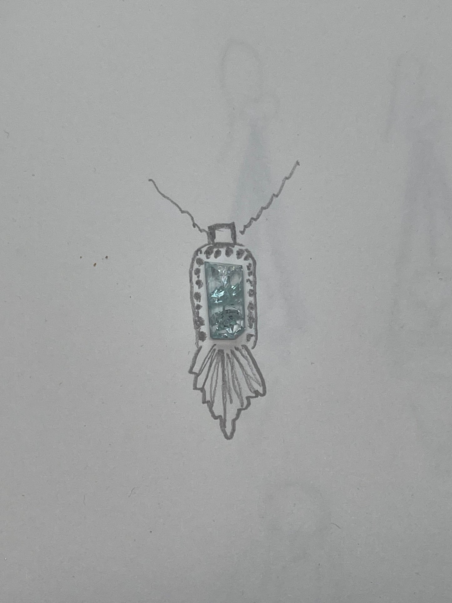 Custom Art Deco Aquamarine Necklace for Keisha