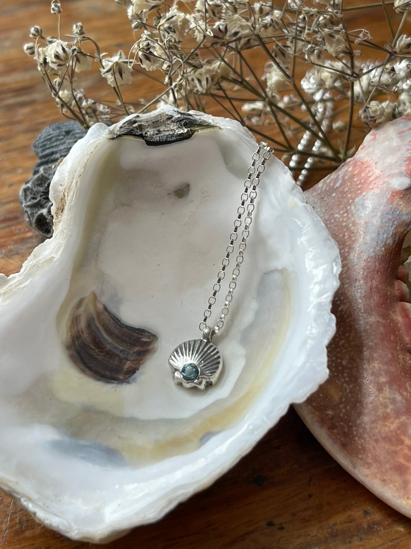 Seashells by the Seashore • Made to Order Faceted Gemstone Shell Charm Necklaces