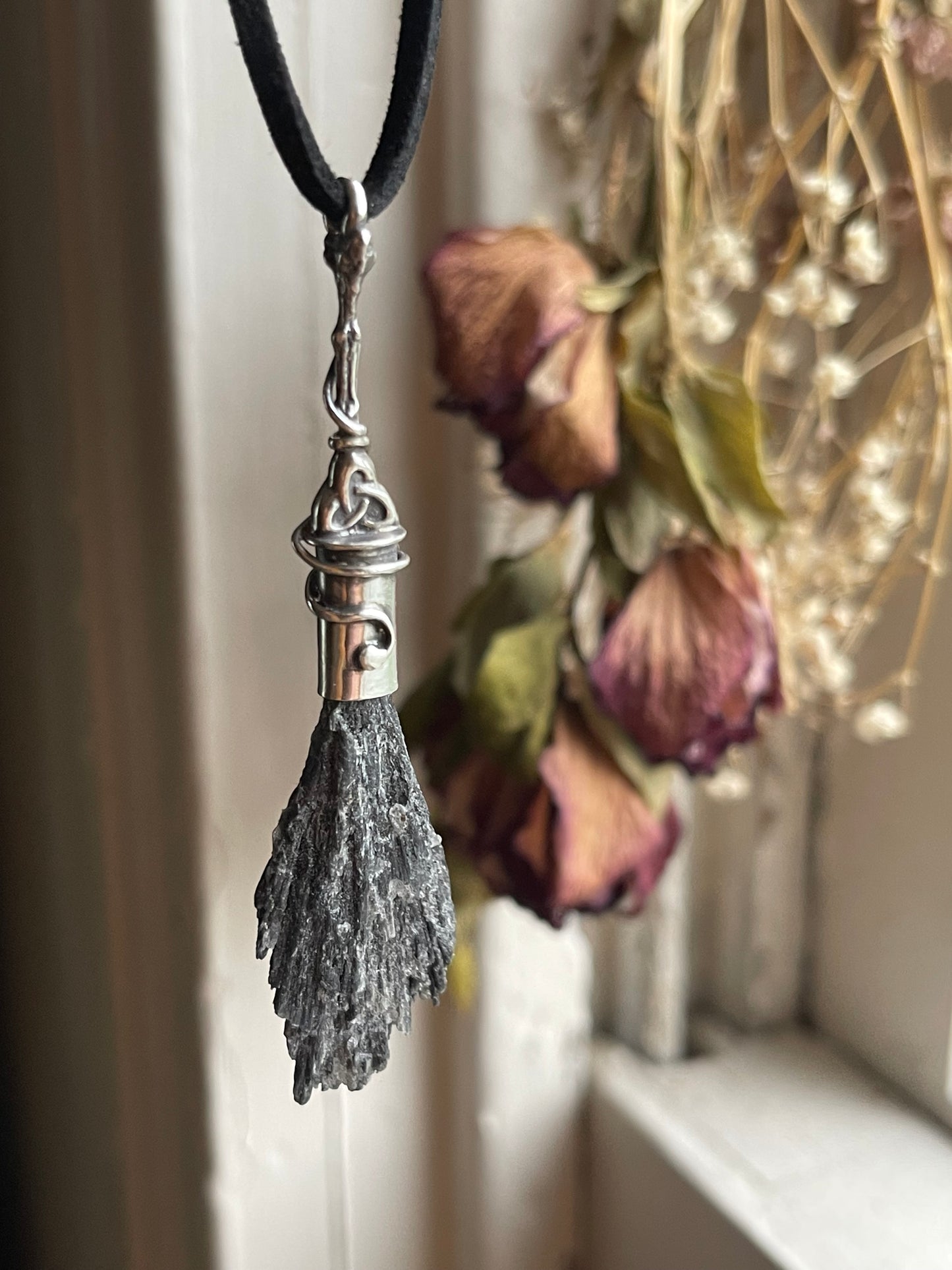 *Celtic Witch Crystal Broom Pendant