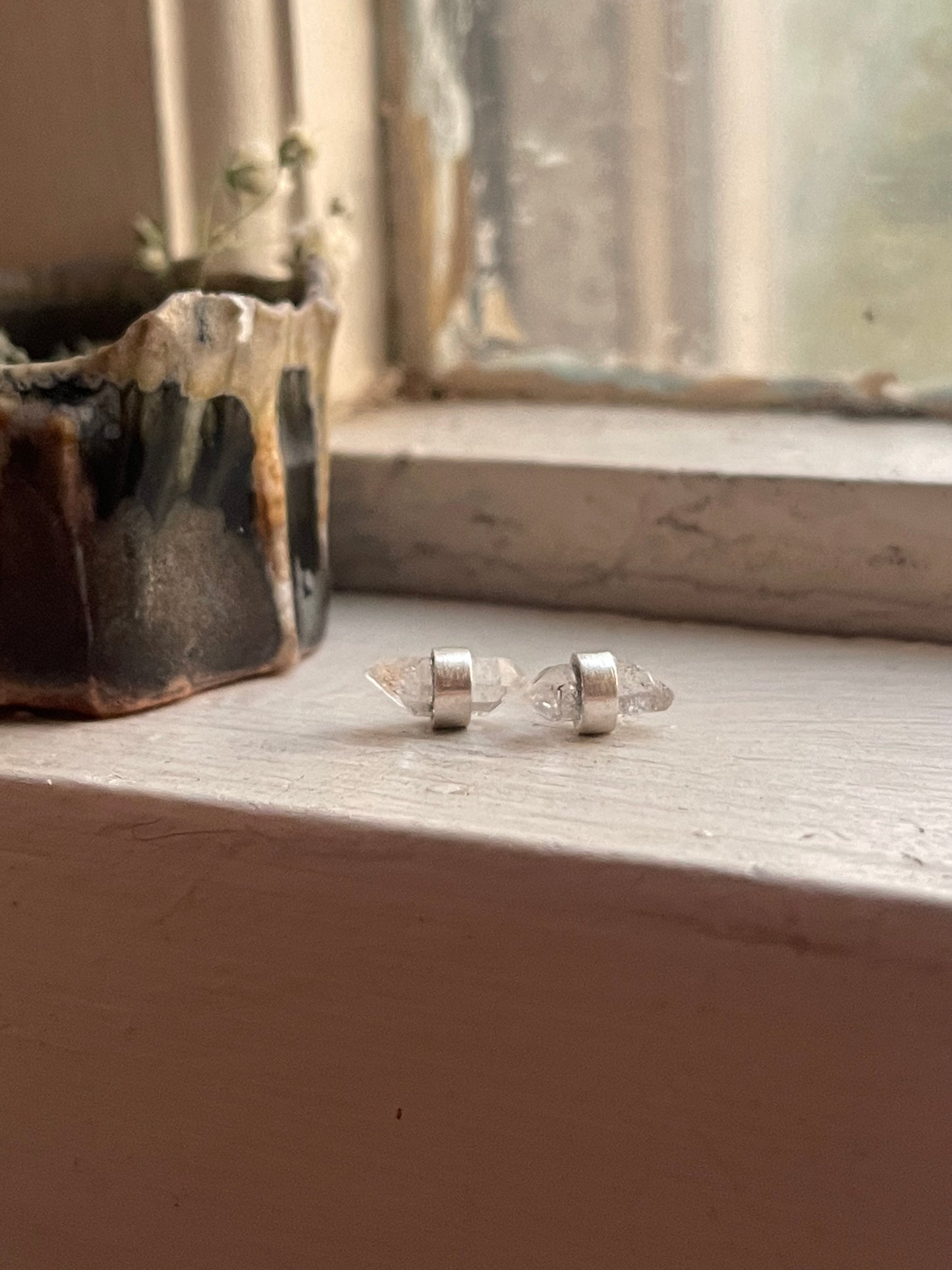 *Herkimer Diamond Stud Earrings