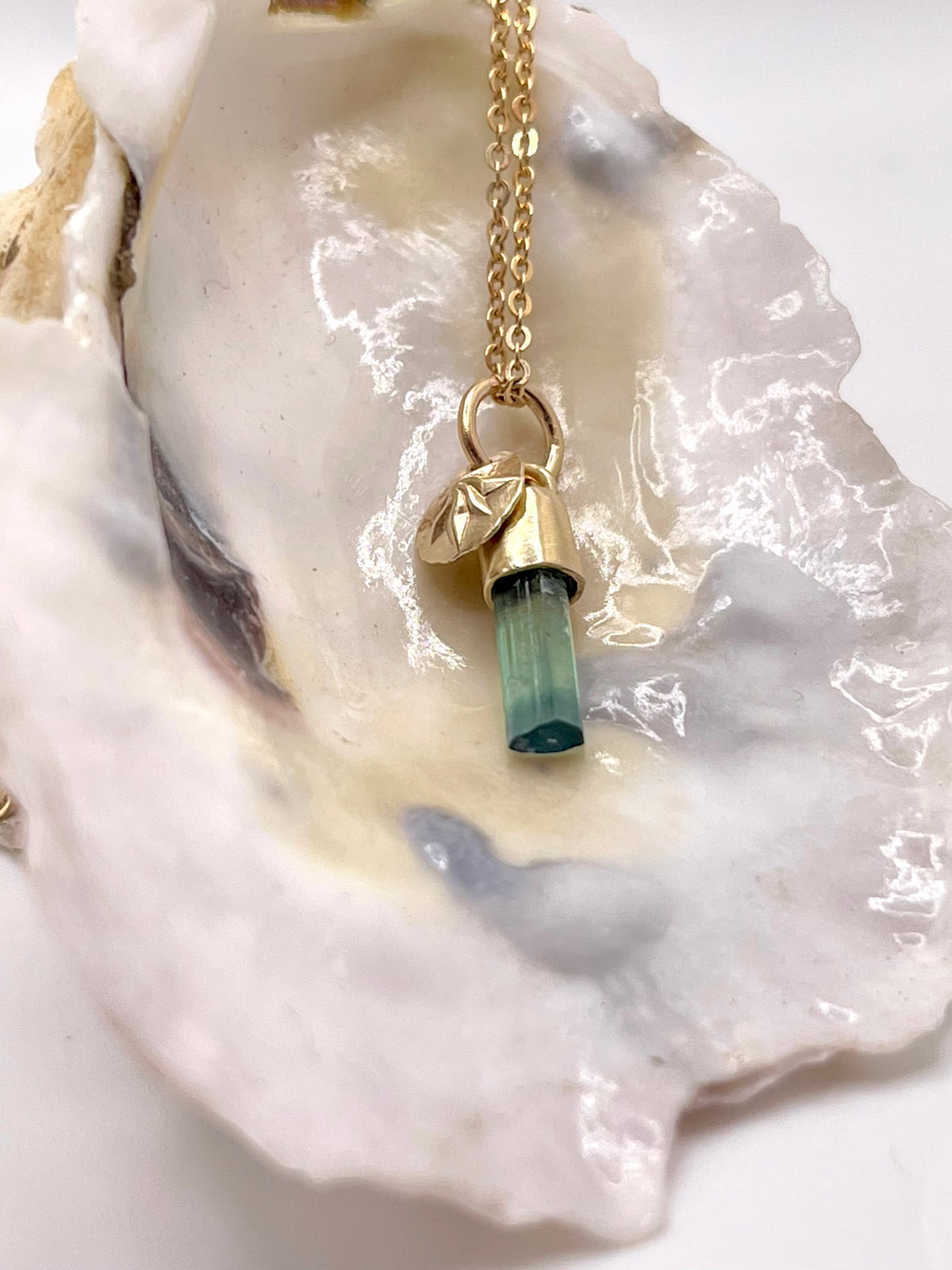 *Astoria & Thalassa • Solid 14K Gold Watermelon Tourmaline Crystal Pendants