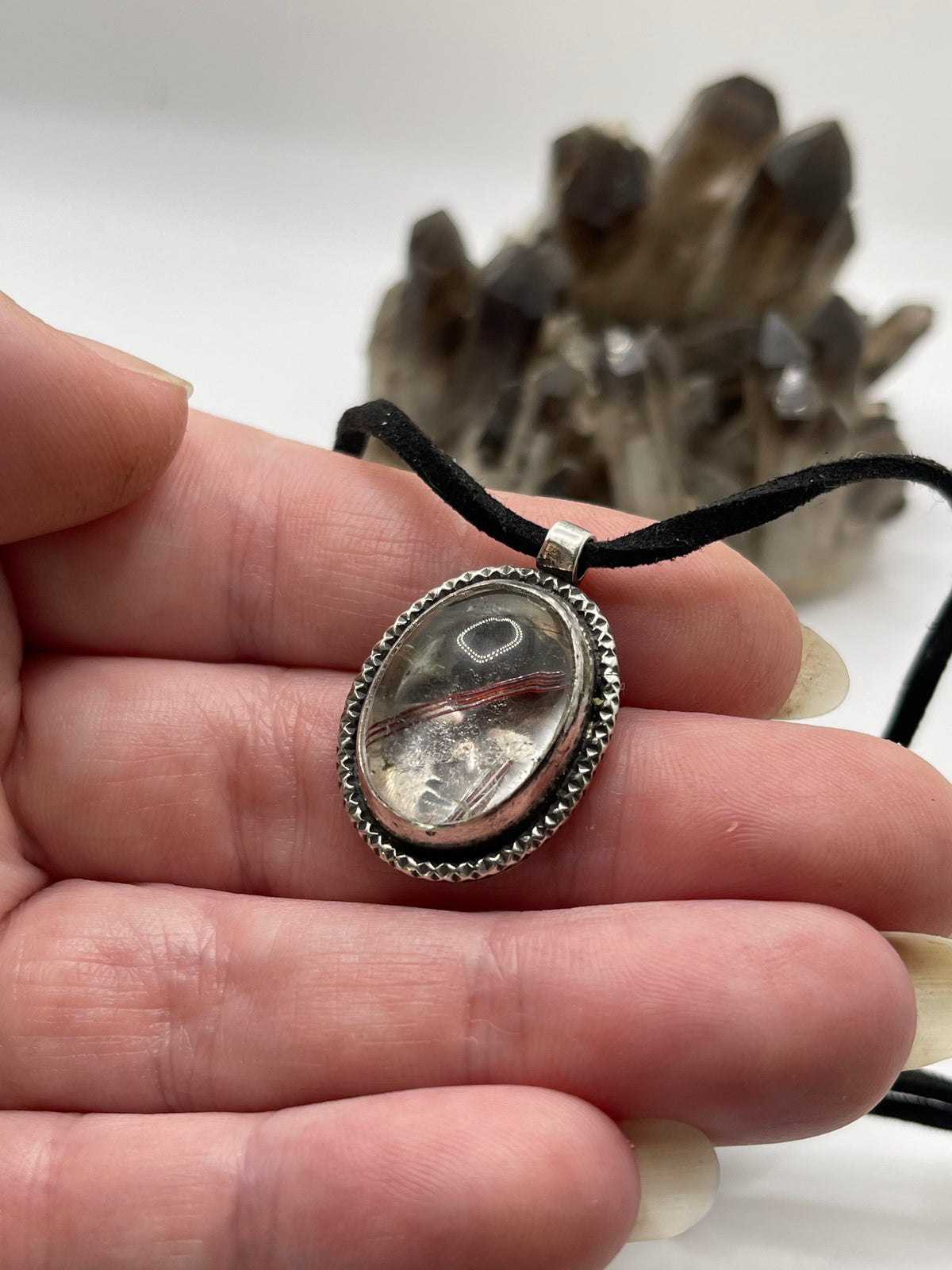 *Starman Waiting in the Night • Copper Rutilated Quartz Skull Pendant • Sterling Silver