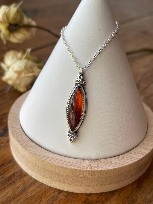 *Eternal Embers • Hessonite Garnet Pendant Necklace • Sterling Silver