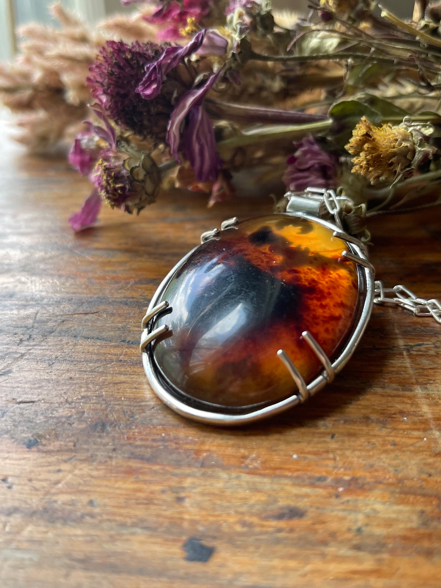 Out of the Crypt: Epic Amber Statement Necklace
