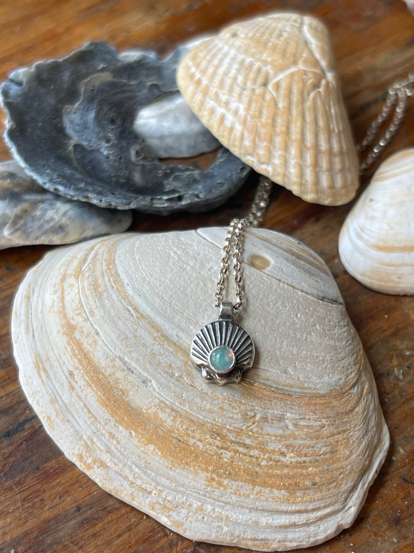 Ariel’s Charm • Silver Scallop Shell Charm Necklace