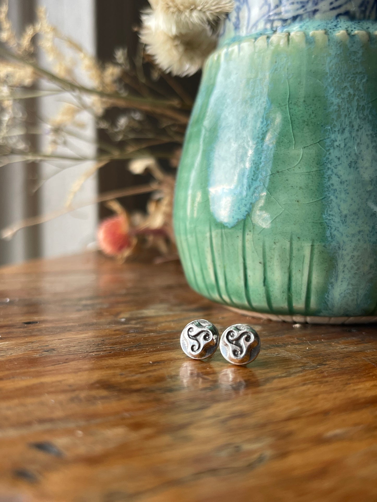 MTO Celtic Symbols Solid Silver Stud Earrings