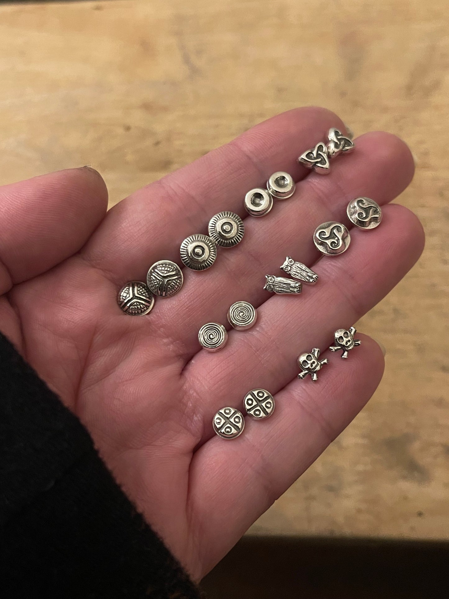 MTO Celtic Symbols Solid Silver Stud Earrings