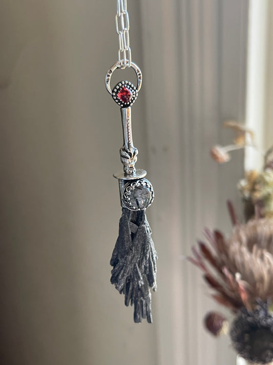 Rhaenyra’s Broom • House Targaryen Inspired Witch Broom Pendant